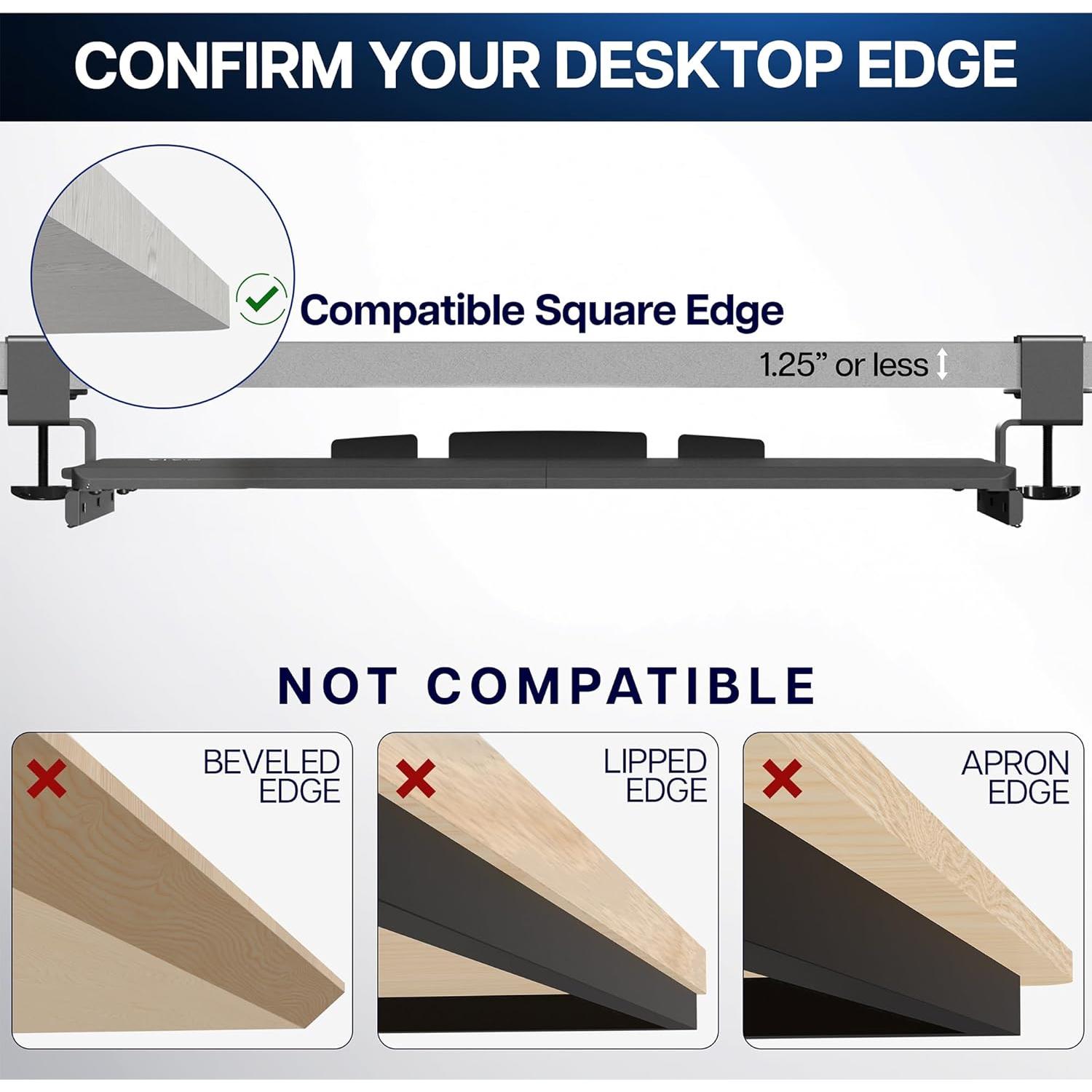 Bandeja deslizante para teclado VIVO MOUNT-KB15EB 86.36 cm negra