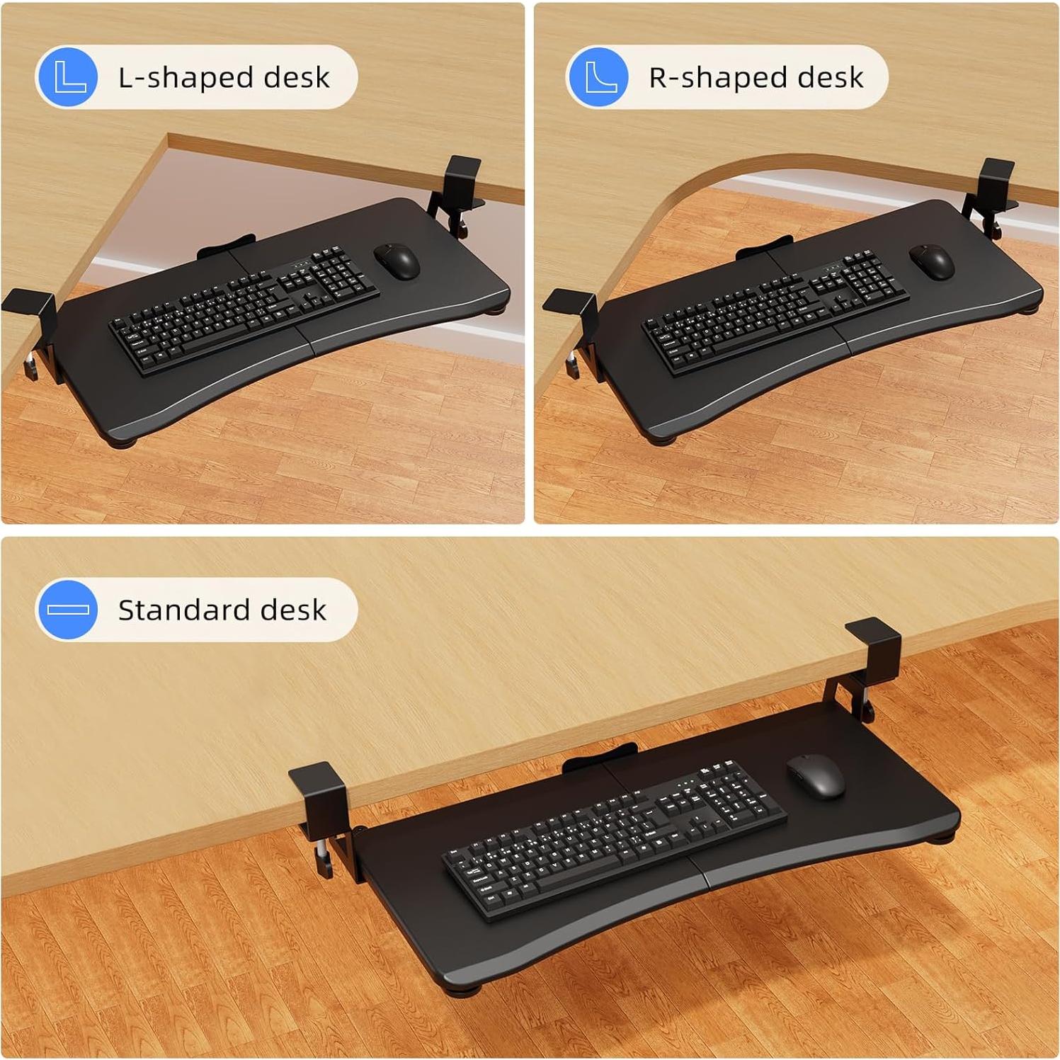 Bandeja de Teclado Bajo Escritorio Suptek 65 cm Ajustable
