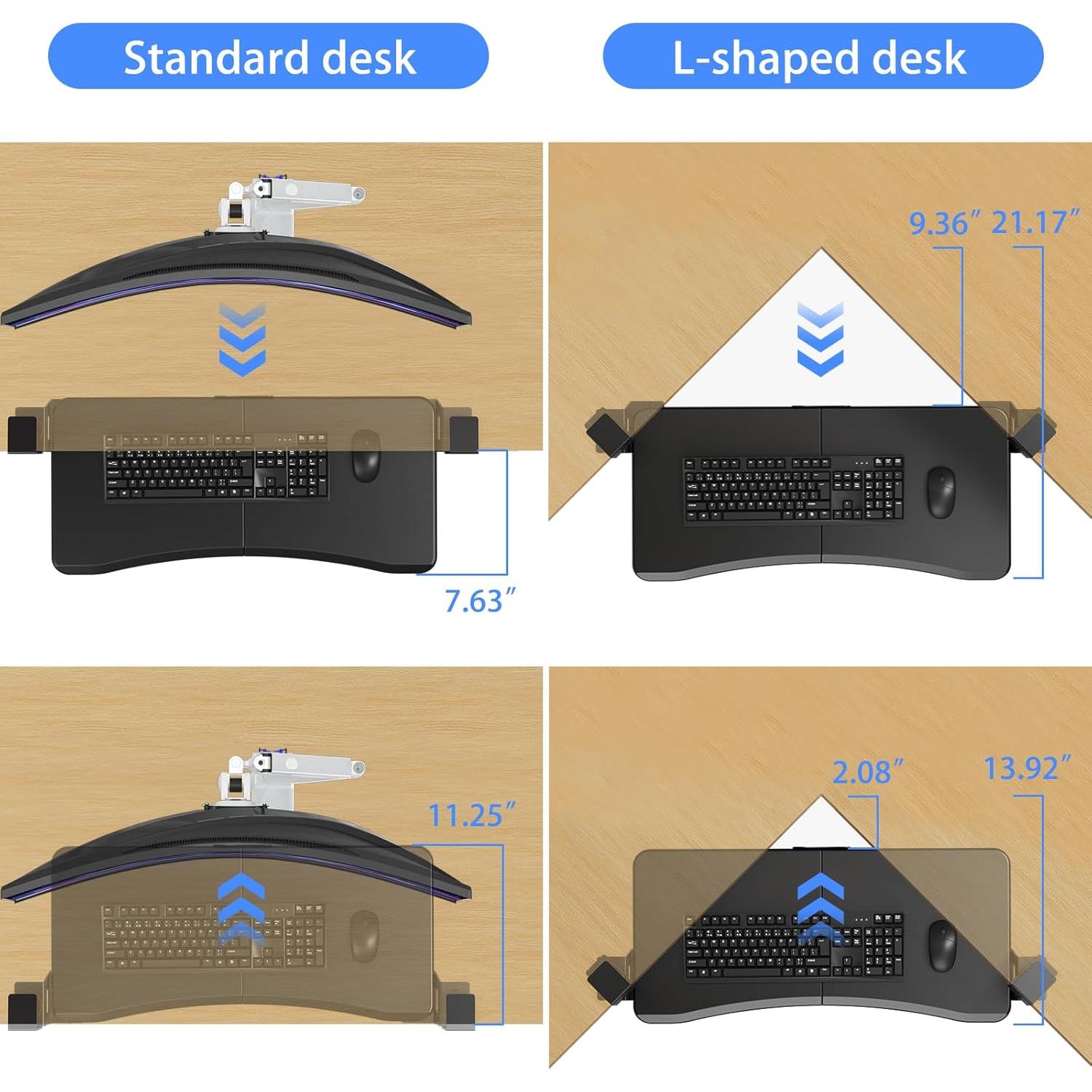 Bandeja de Teclado Bajo Escritorio Suptek 65 cm Ajustable