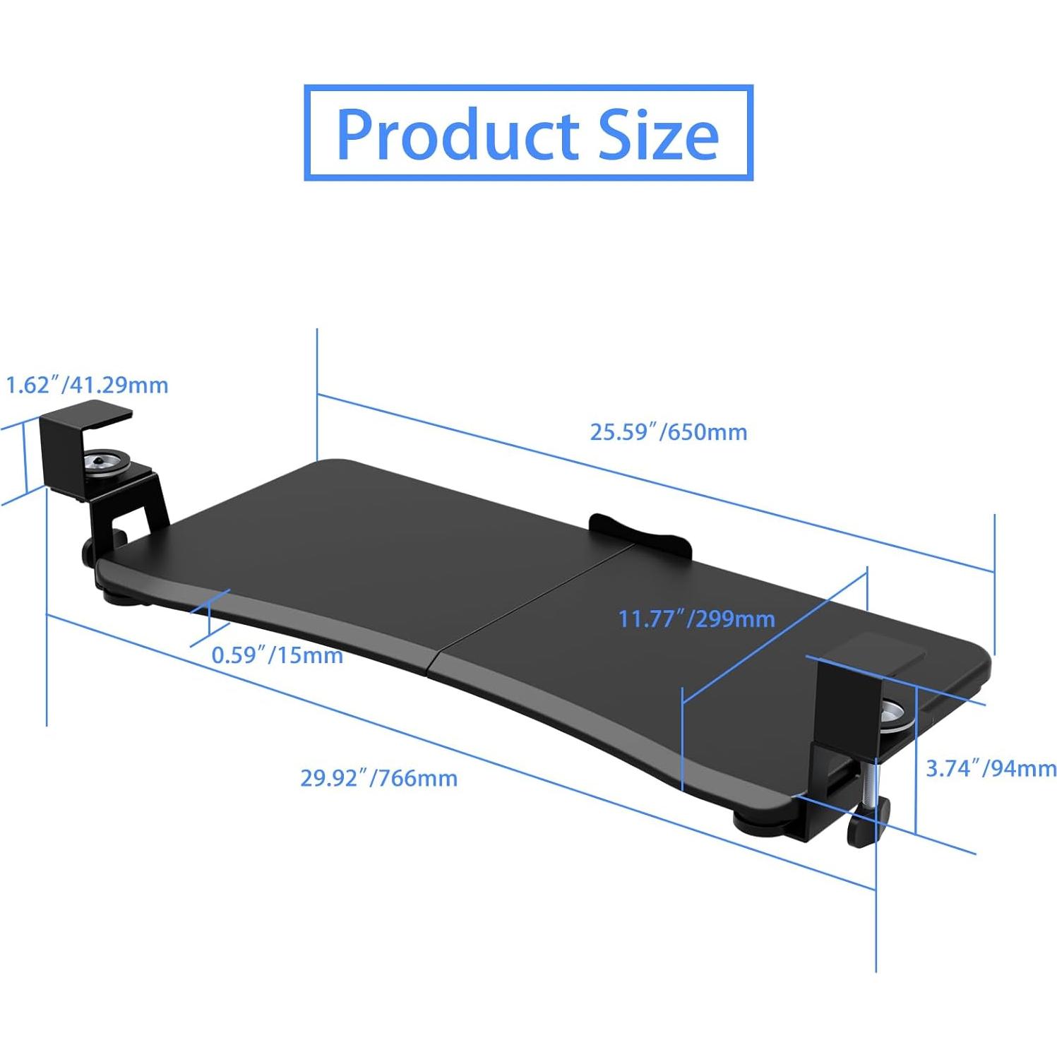 Bandeja de Teclado Bajo Escritorio Suptek 65 cm Ajustable
