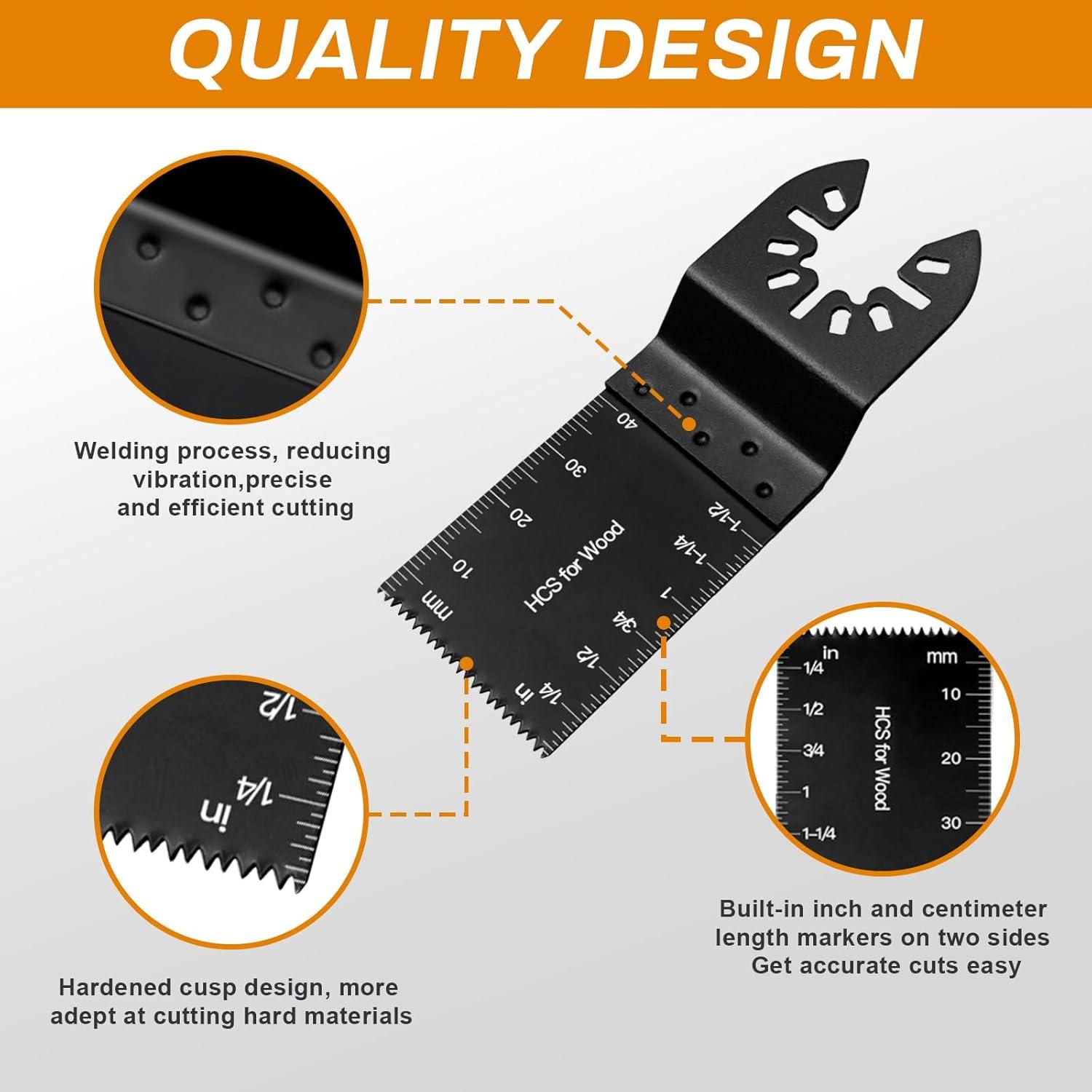 Paquete de 50 Hojas Multitool Titanio Universal - Compatibles con Dewalt, Bosch, Milwaukee