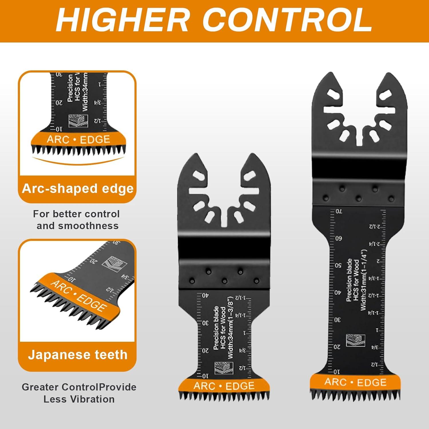Paquete de 50 Hojas Multitool Titanio Universal - Compatibles con Dewalt, Bosch, Milwaukee