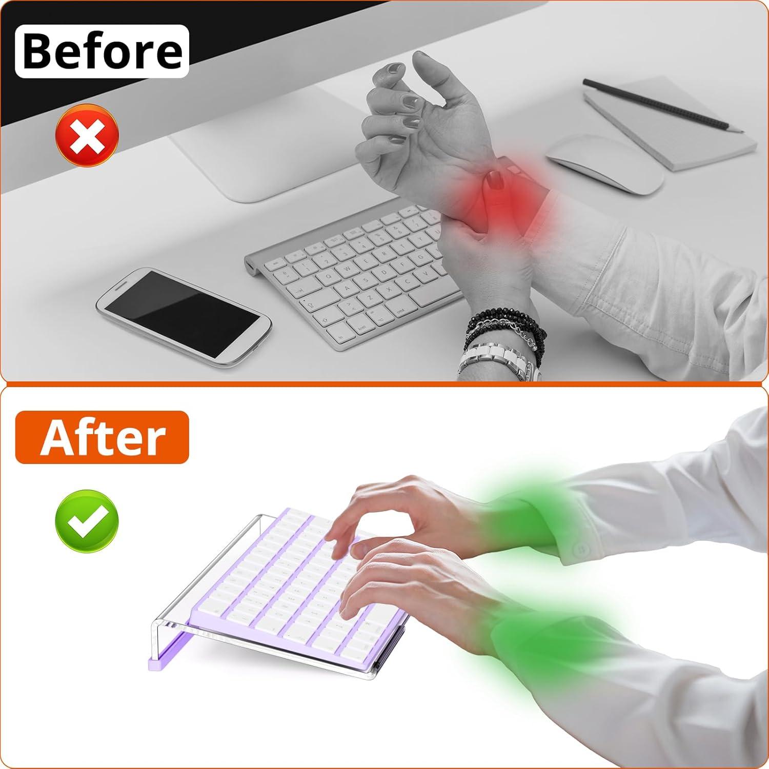 Soporte de Teclado Acrílico Compacto Richboom 30 cm Ergonómico