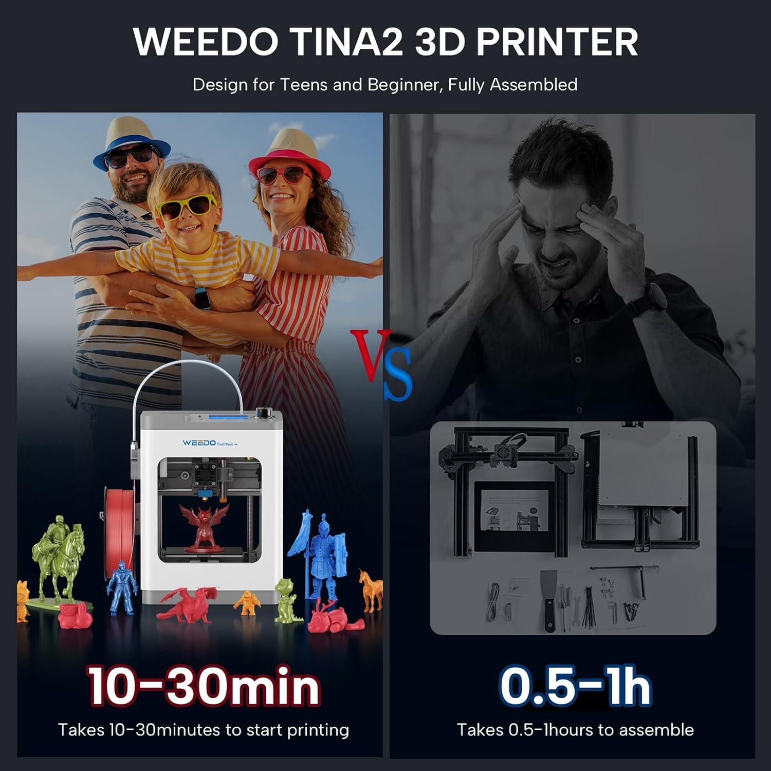 Impresora 3D WEEDO Tina2 V9 Compacta y Fácil de Usar