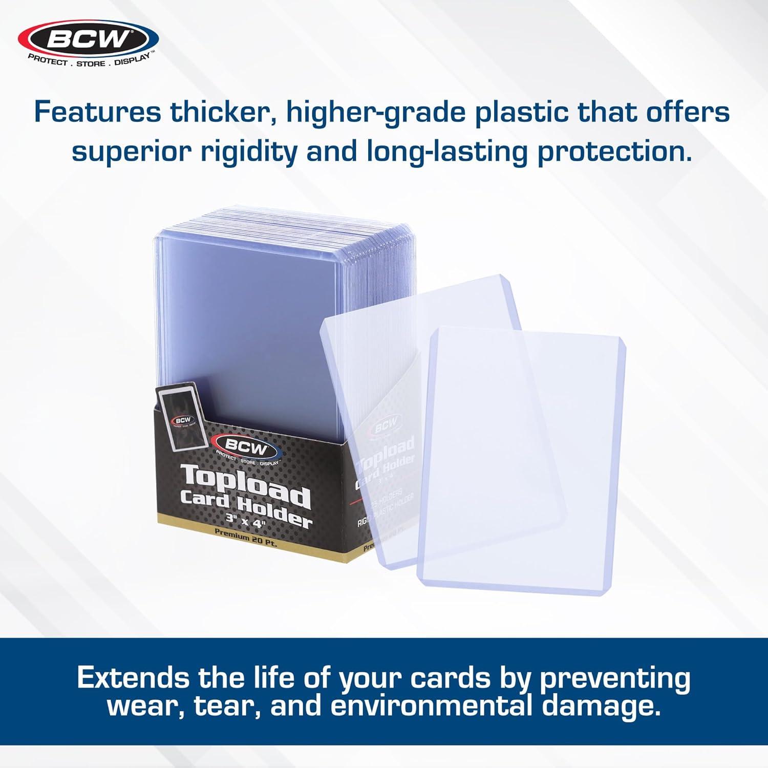 Toploaders BCW Premium 100 Pack 3x4" PVC Rígido Transparente