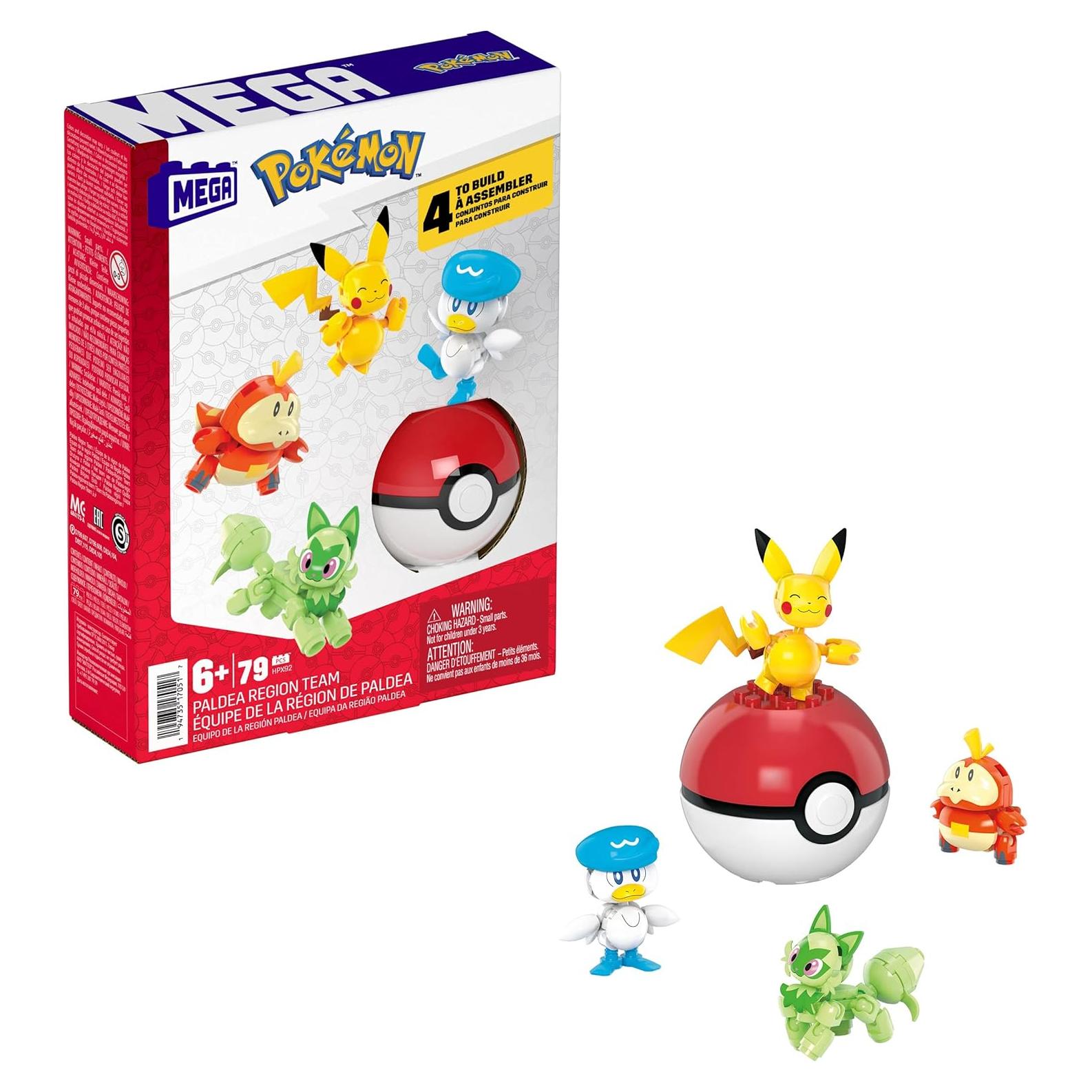 Set de Construcción Pokémon MEGA con 4 Figuras y Poké Ball