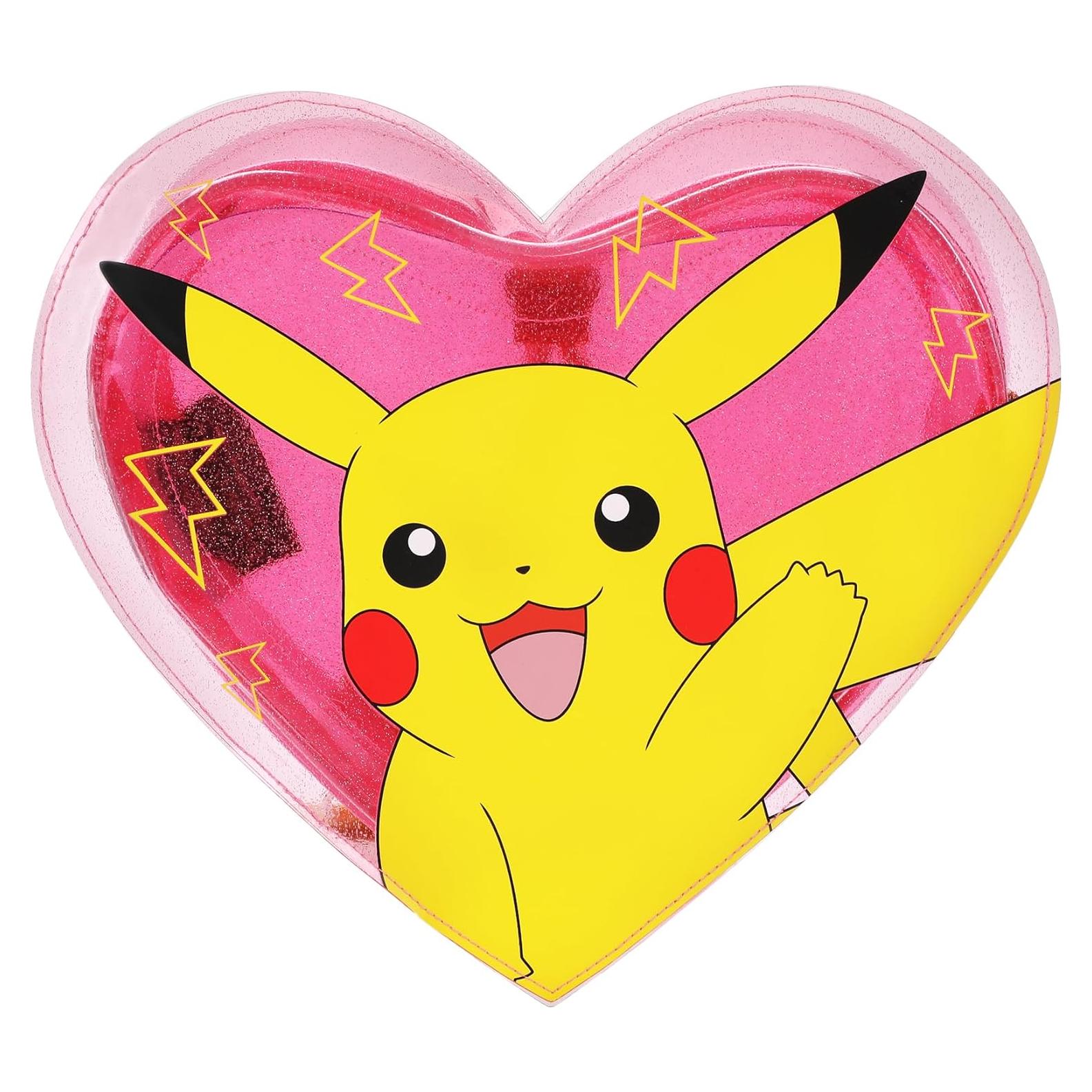 Mochila Transparente Rosa Corazón Pikachu 30 cm Pokemon