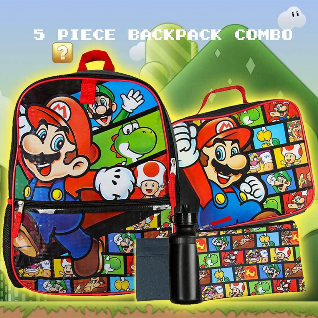 Mochila Bioworld Nintendo Super Mario 40.64 cm + Caja Almuerzo