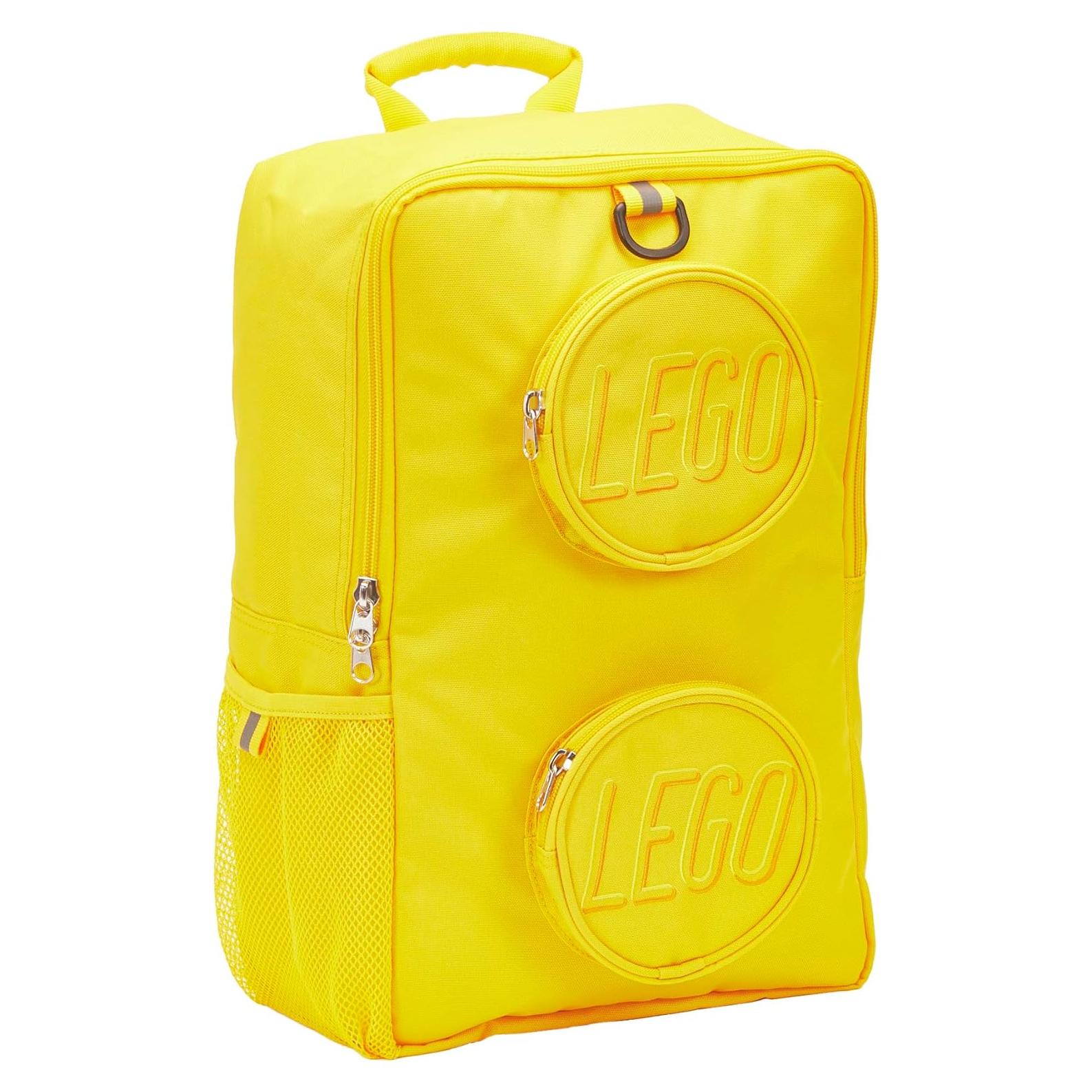 Mochila LEGO Brick Amarillo 40cm con 2 Bolsillos y Cremalleras