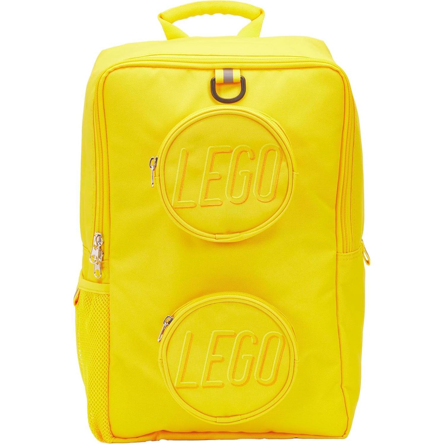 Mochila LEGO Brick Amarillo 40cm con 2 Bolsillos y Cremalleras