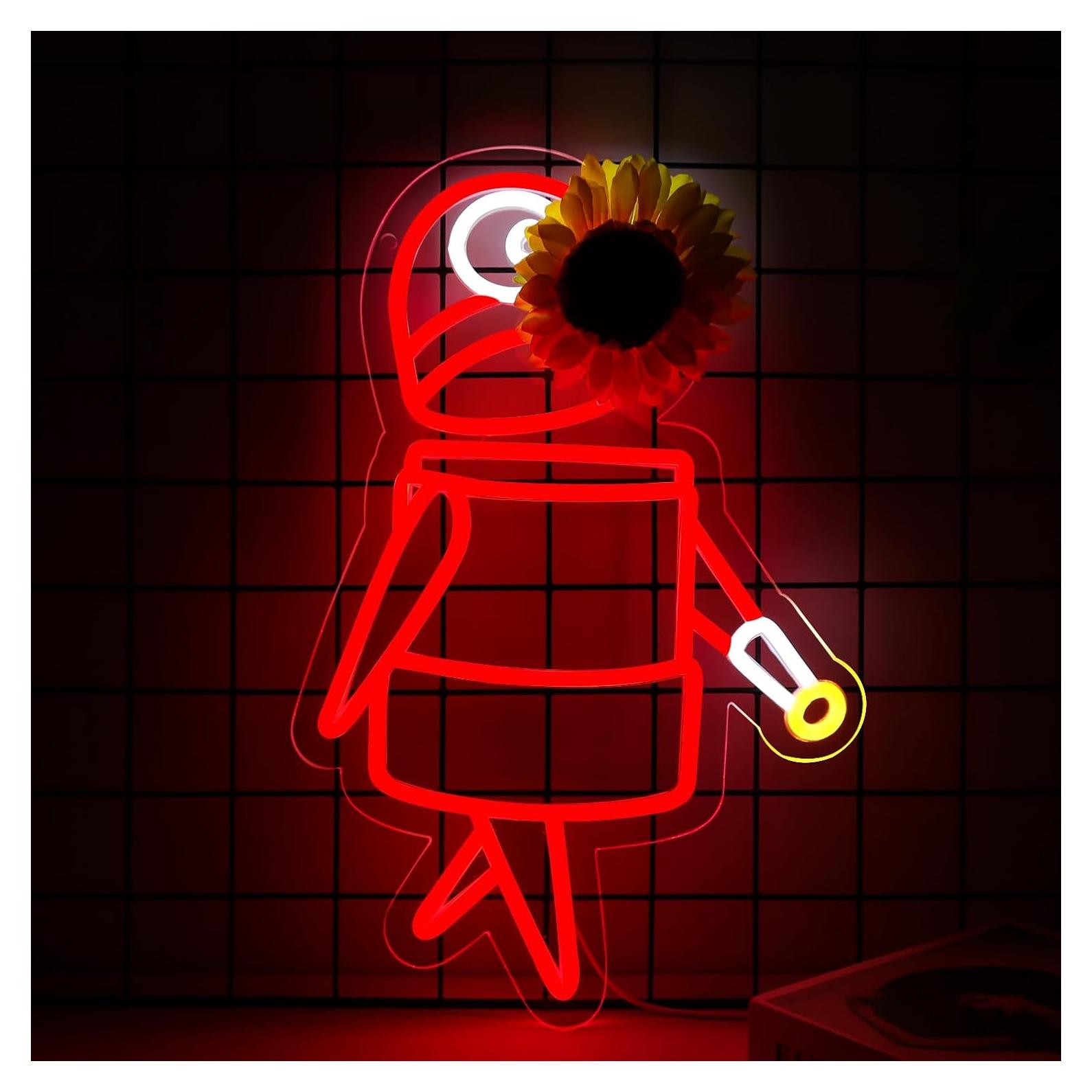 Señal de Neón Robot Rojo JFLLamp para Decoración de Pared