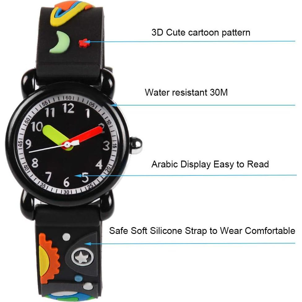 Reloj Analógico Venhoo 3D para Niños - Impermeable y Seguro