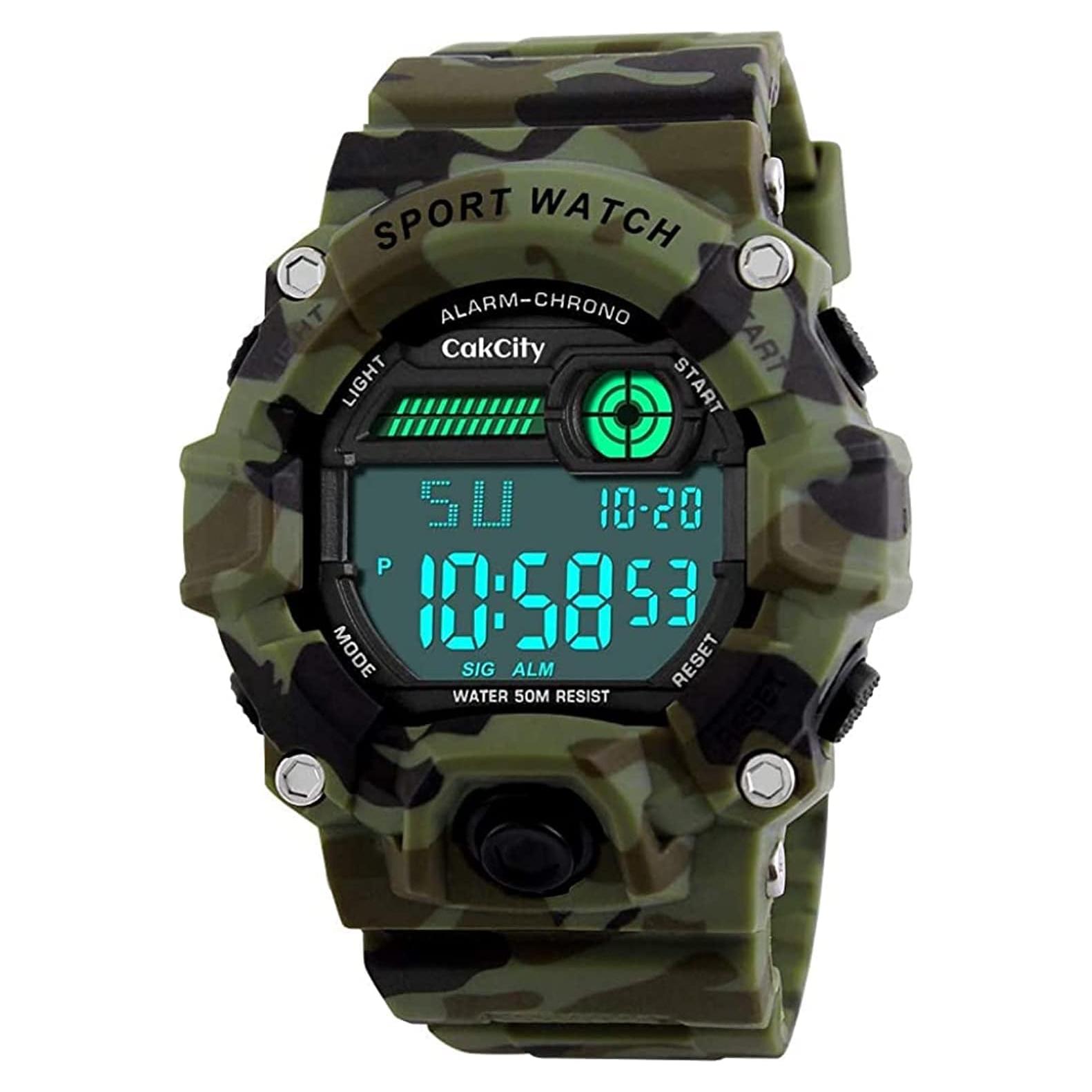 Reloj Deportivo Digital CakCity para Niños Camuflaje Impermeable