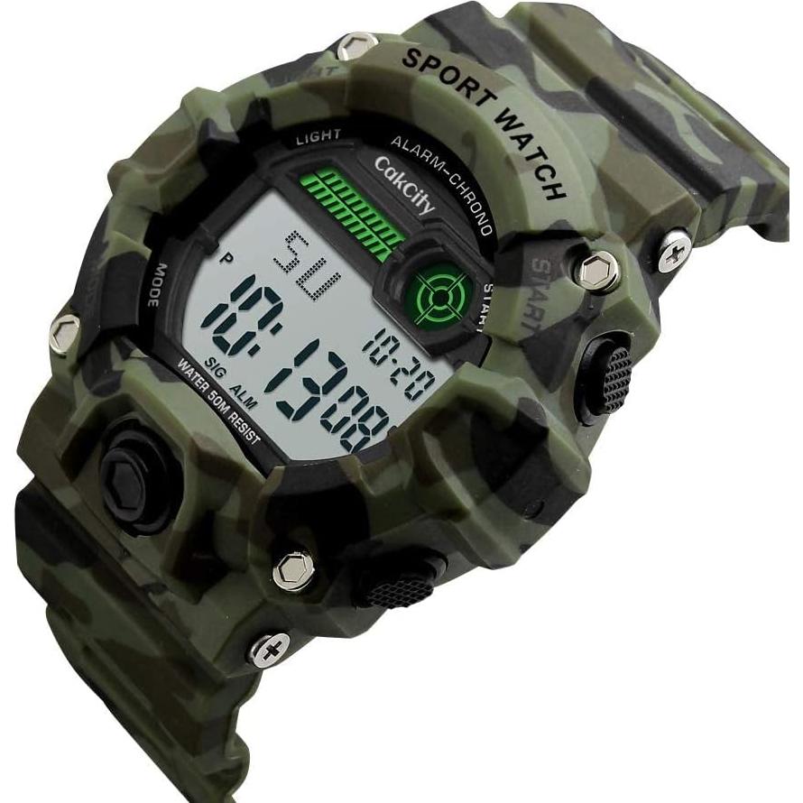 Reloj Deportivo Digital CakCity para Niños Camuflaje Impermeable
