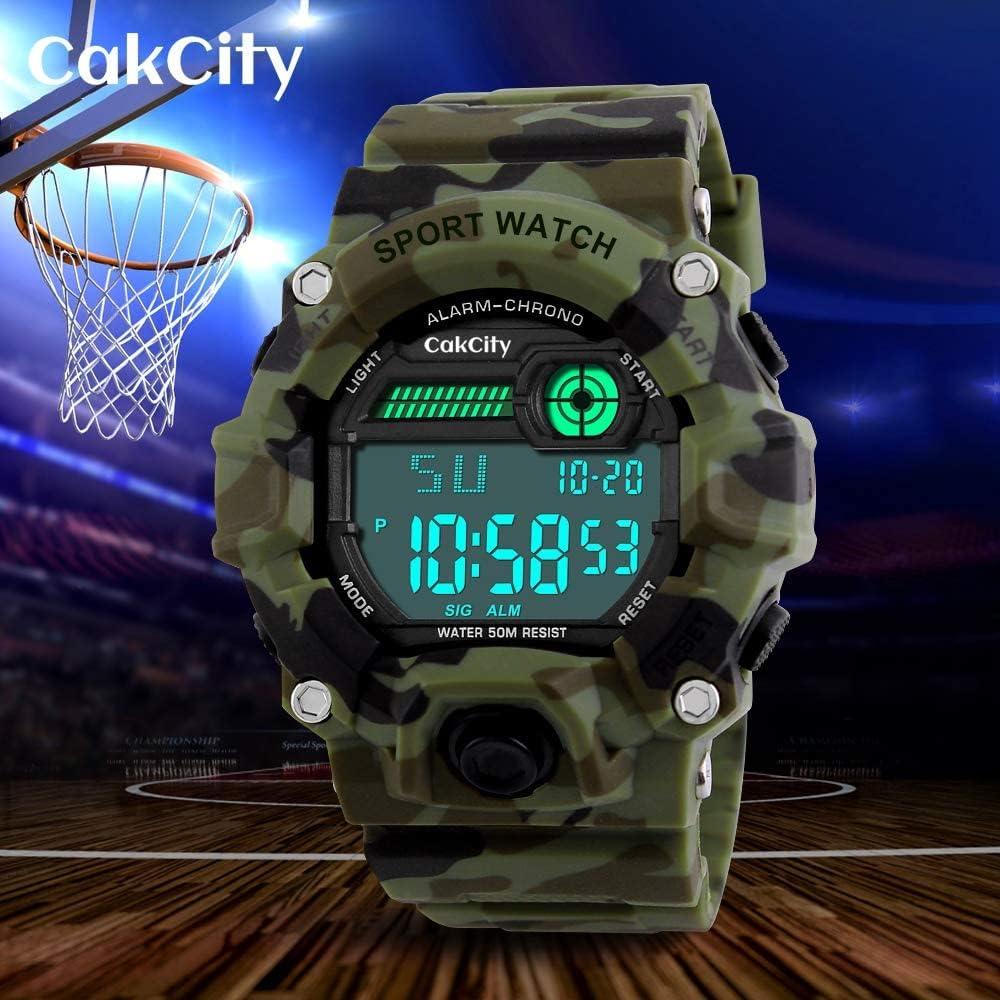 Reloj Deportivo Digital CakCity para Niños Camuflaje Impermeable