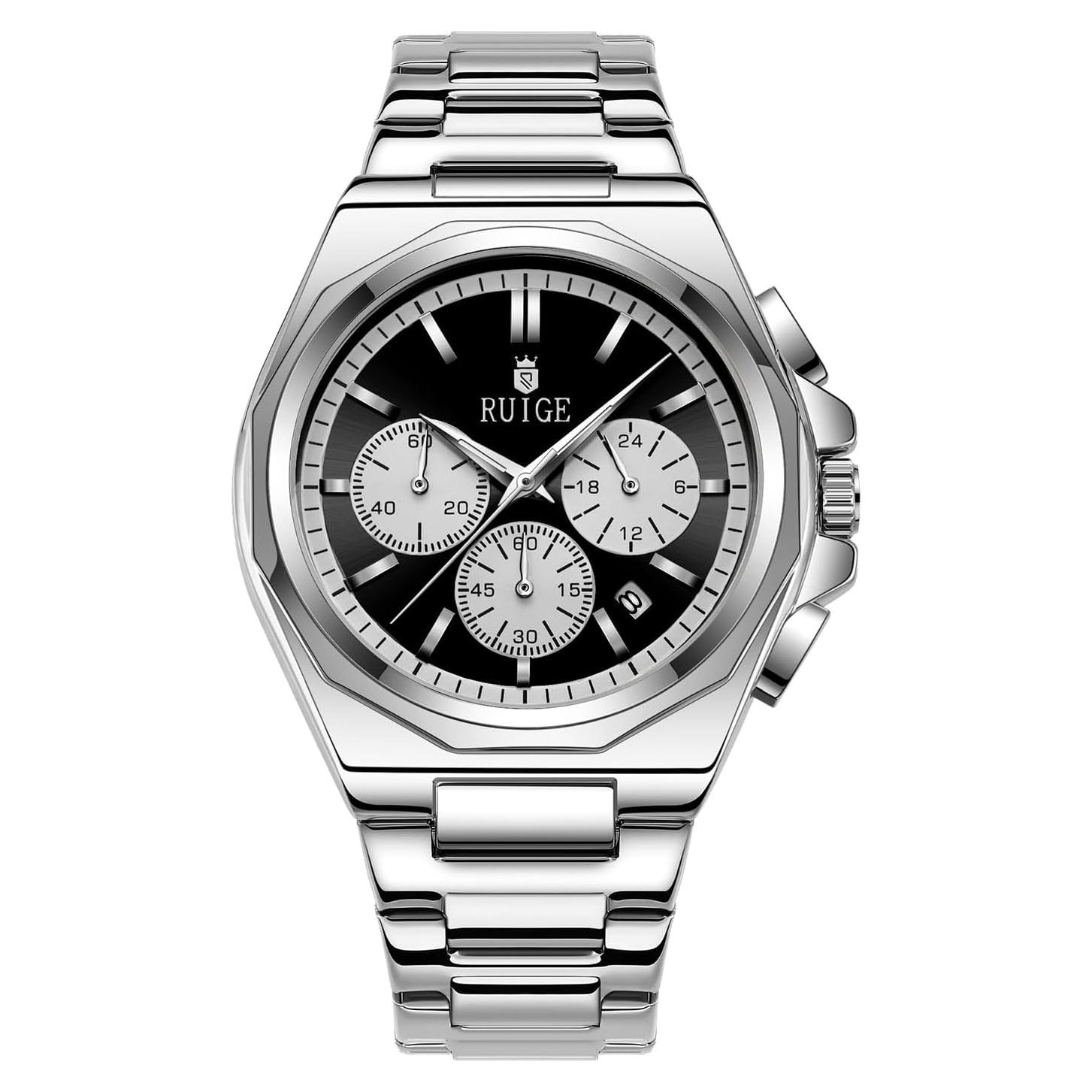 Reloj de Cuarzo Multifuncional RUIGE N19 Hombre Negro