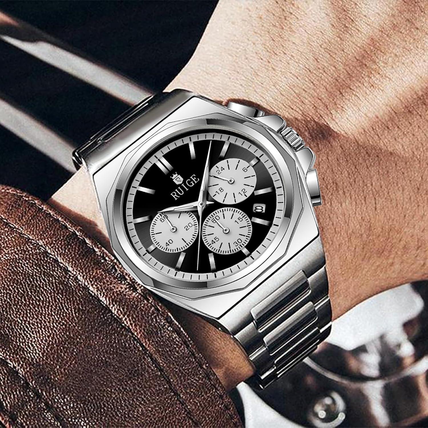 Reloj de Cuarzo Multifuncional RUIGE N19 Hombre Negro