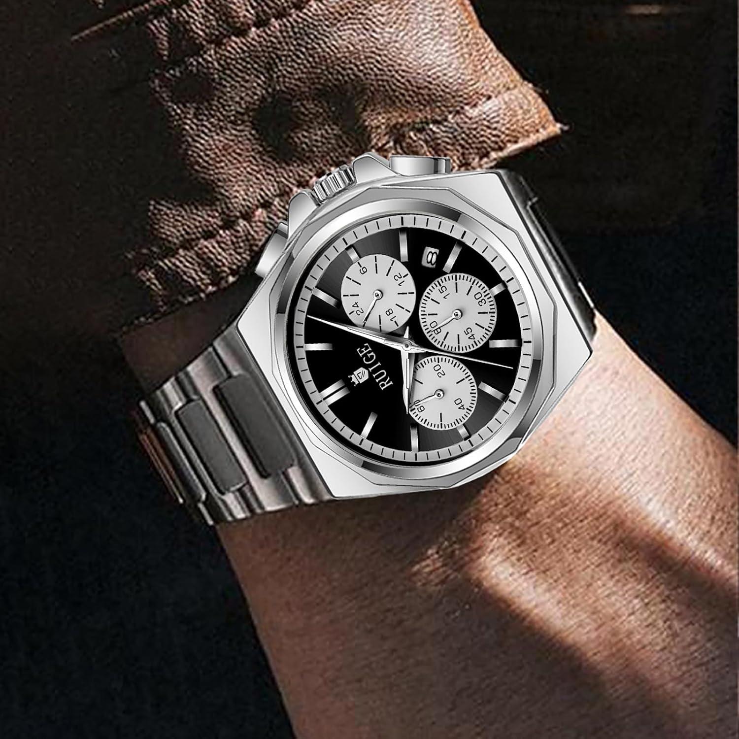 Reloj de Cuarzo Multifuncional RUIGE N19 Hombre Negro