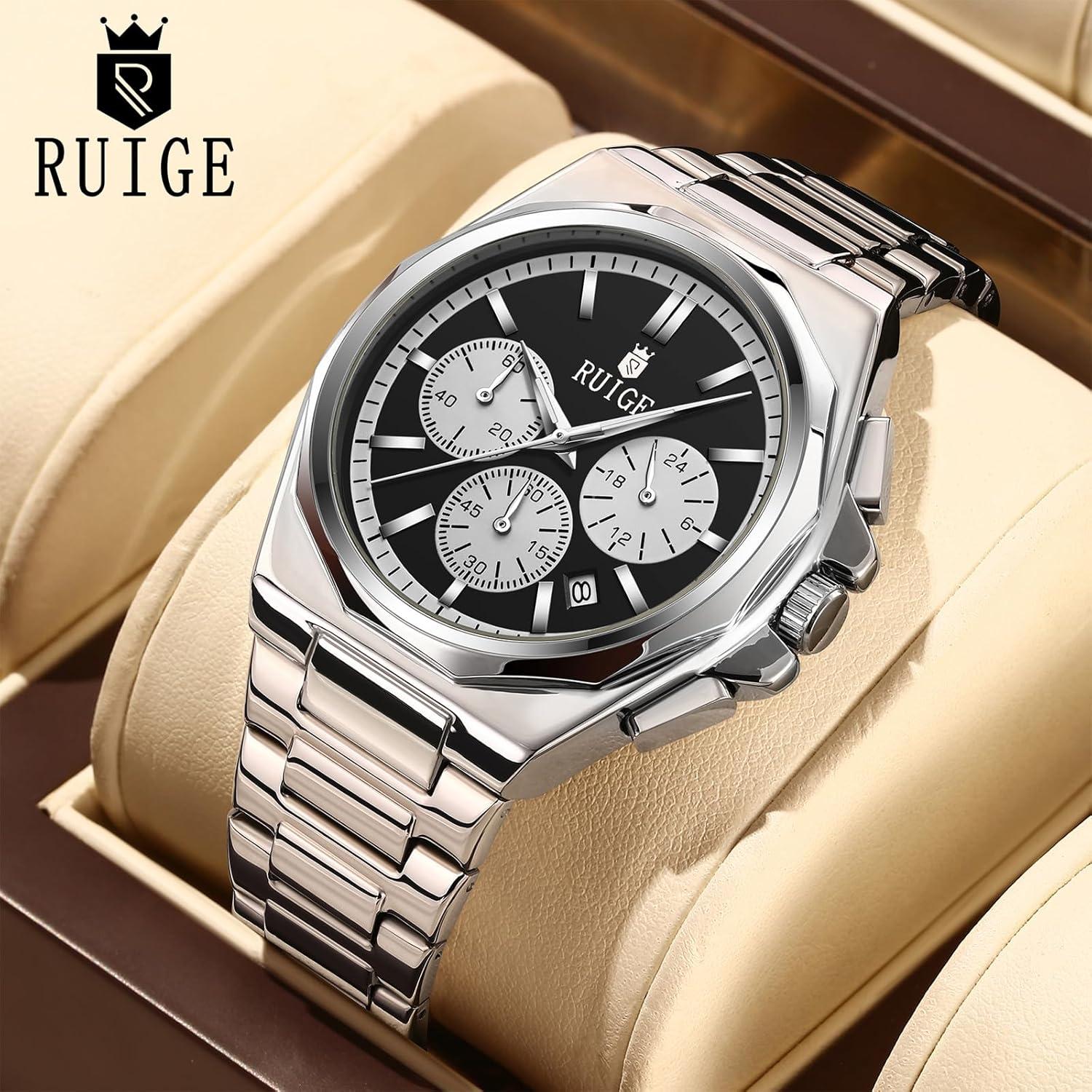 Reloj de Cuarzo Multifuncional RUIGE N19 Hombre Negro