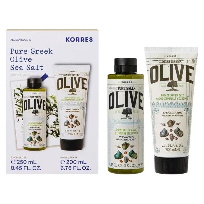 Set de Cuidado Corporal KORRES Sal Marina 250ml Gel + 200ml Leche