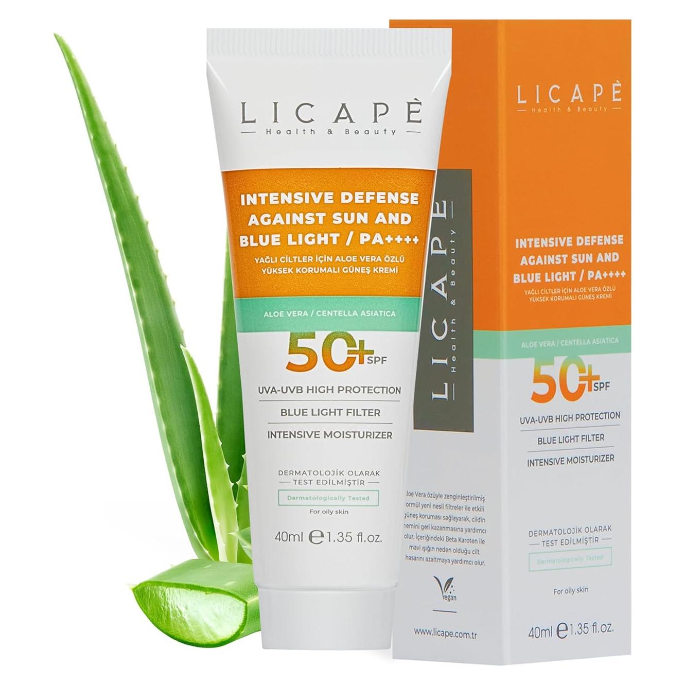Protector Solar Facial Licape SPF 50+ Aloe Vera 40ml Piel Grasa
