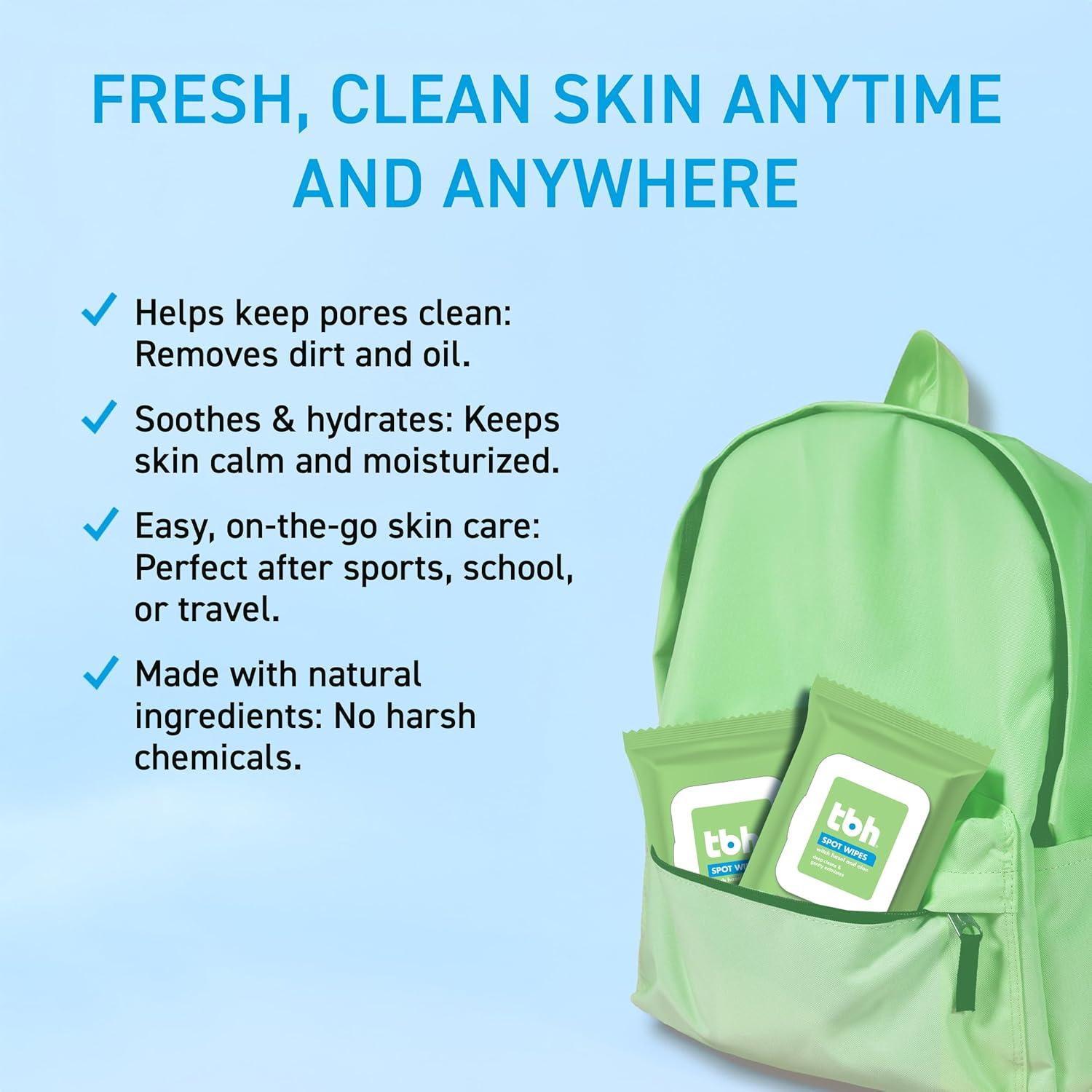 Toallitas Limpiadoras Faciales TBH Kids - 30 Unidades - Ácido Salicílico y Hamamelis