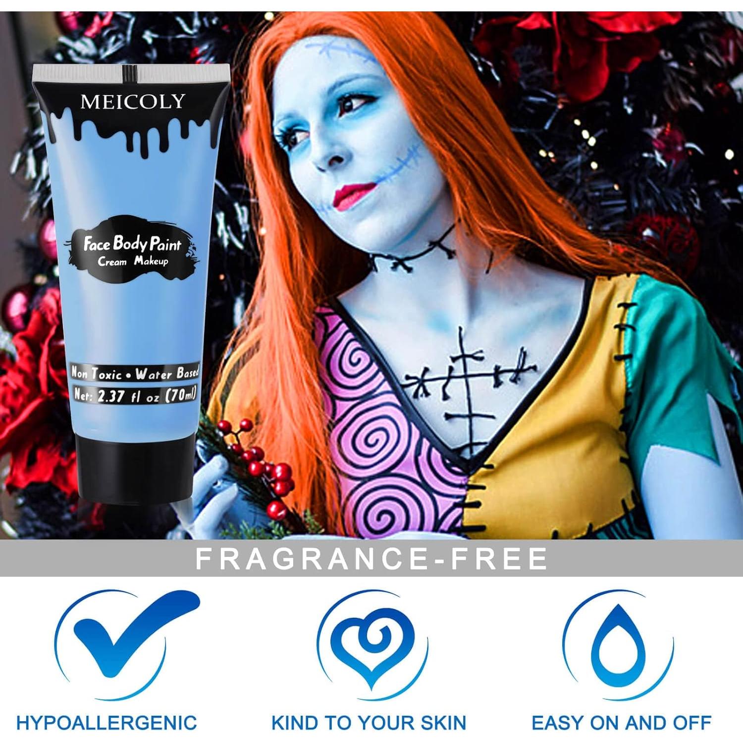 Pintura Facial Azul Claro MEICOLY 67.1g para Halloween
