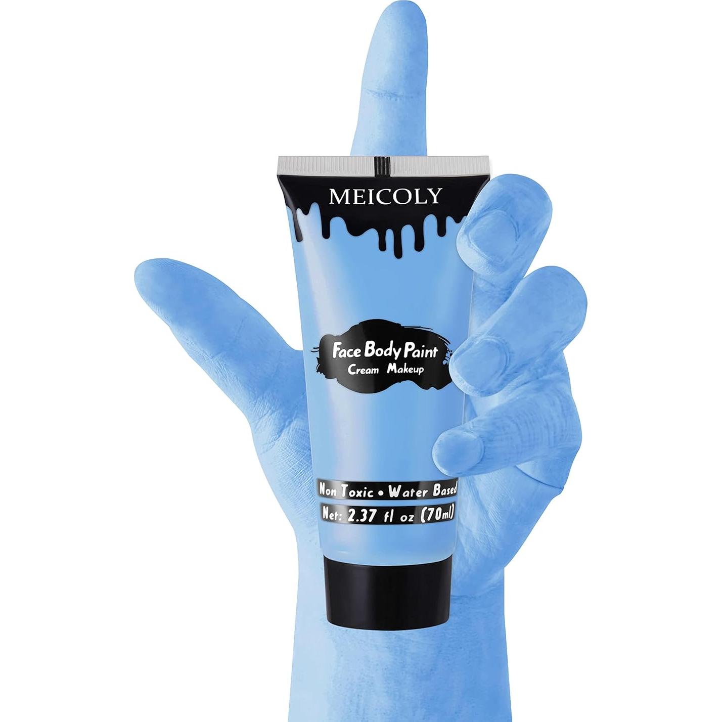 Pintura Facial Azul Claro MEICOLY 67.1g para Halloween