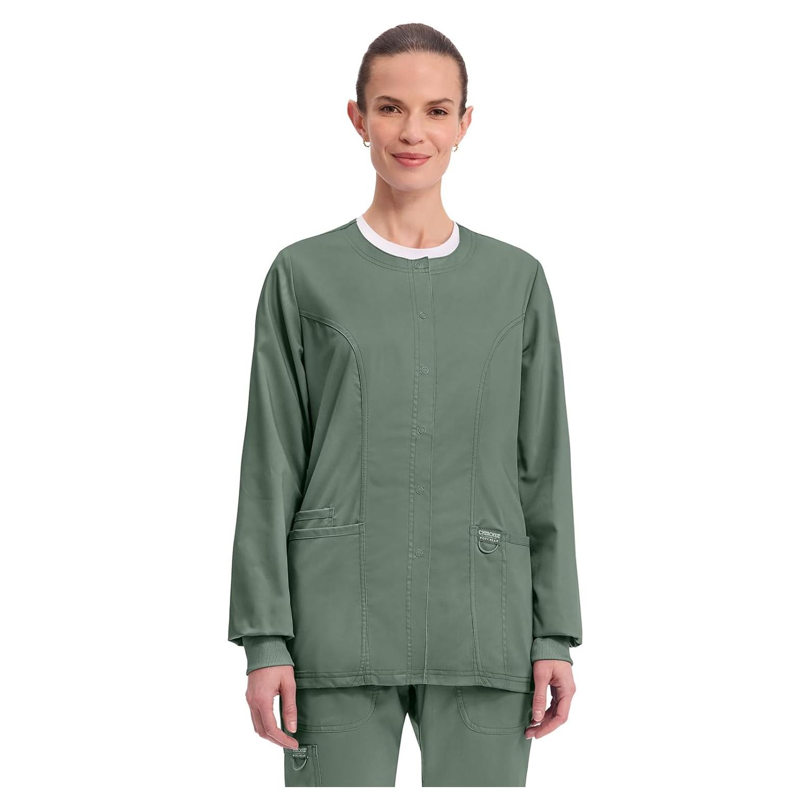 Chaqueta de Scrubs para Mujeres Cherokee WW310 Oliva X-Pequeño