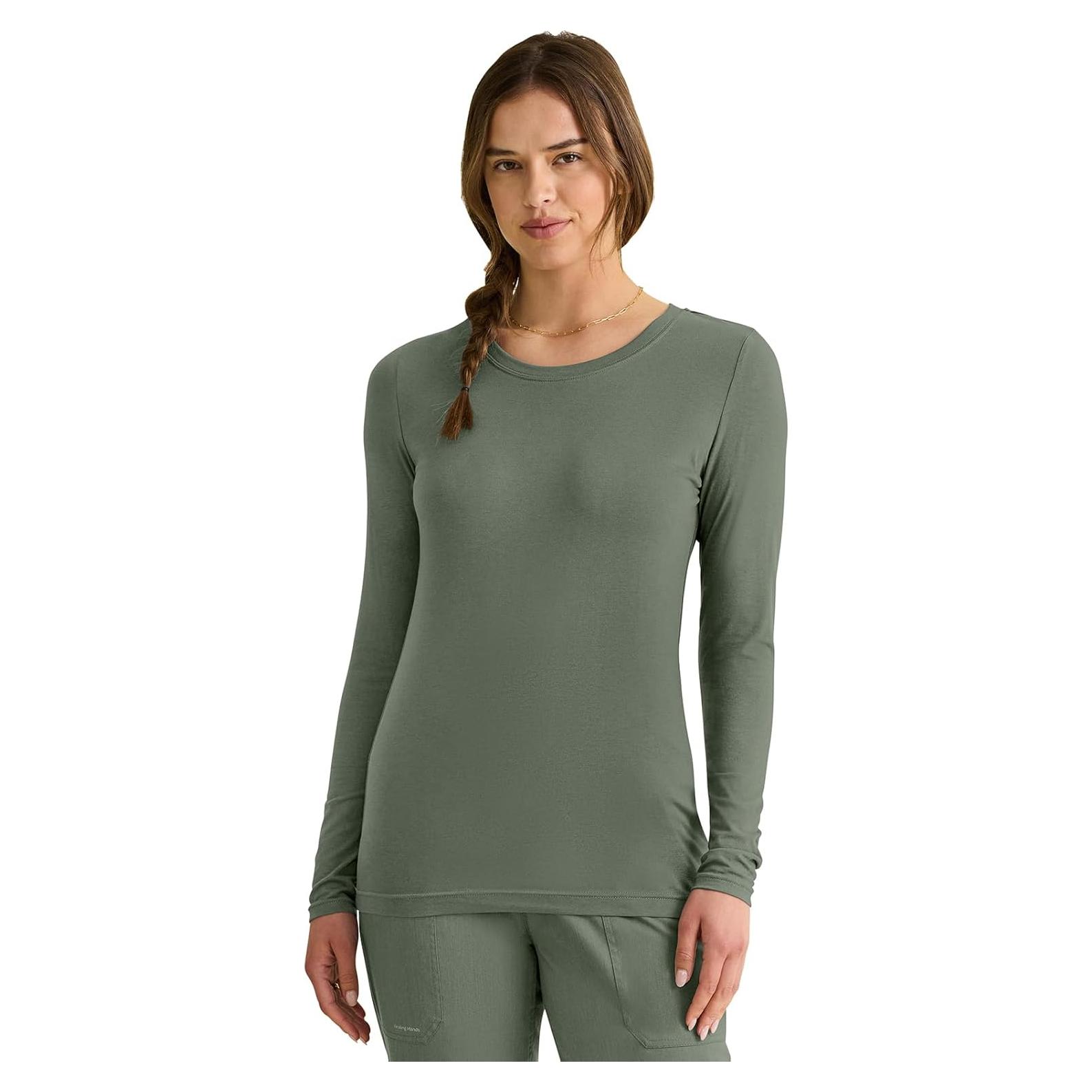 Camiseta de Scrub de Manga Larga Healing Hands 5047 Oliva