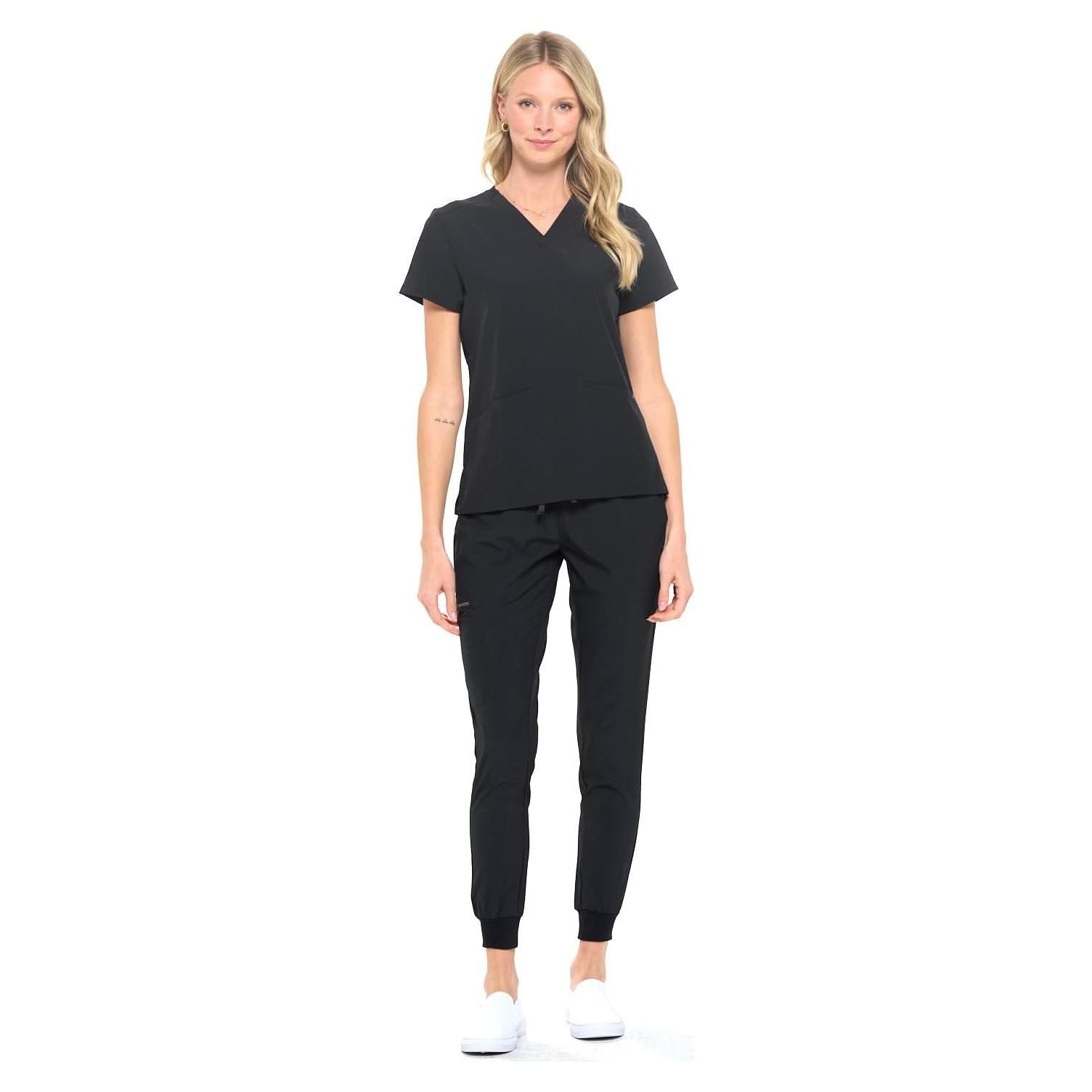 Conjunto de Scrubs Jogger Unisex Dagacci 4 Vías Negro 2X-Pequeño