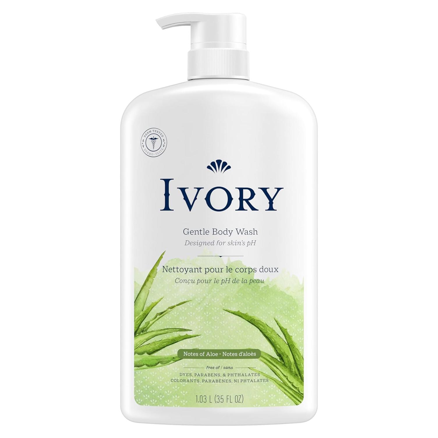 Jabón Corporal Suave Ivory 1.04L Aloe Vera - Sin Colorantes