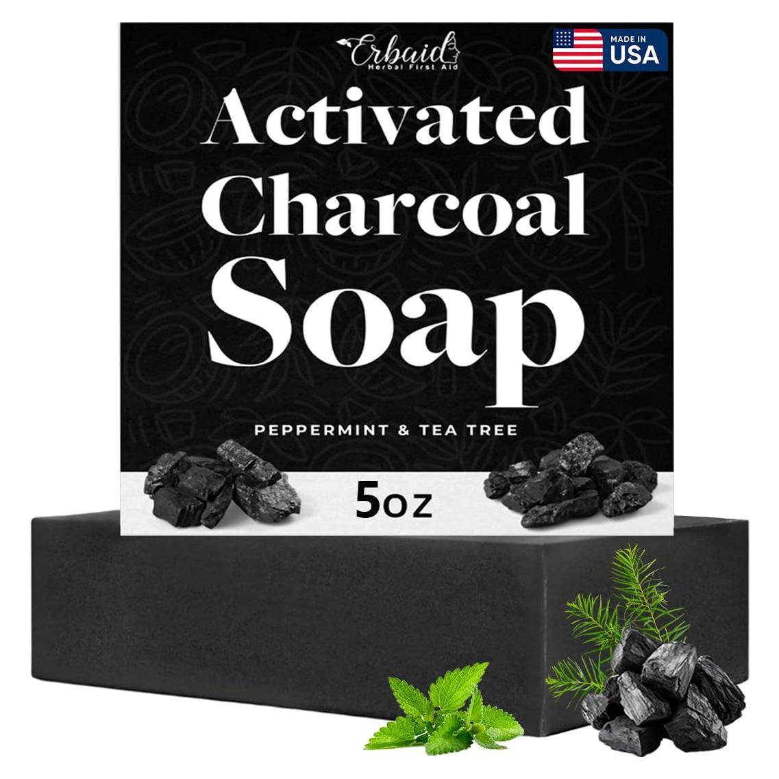 Jabón de Carbón Activado Erbaid - Exfoliante Facial y Corporal