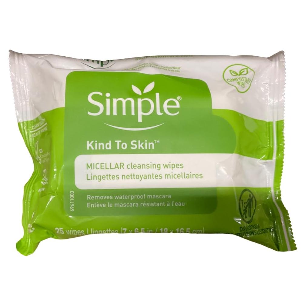 Toallitas Desmaquillantes Micelares Simple 25 Unidades Sin Fragancia