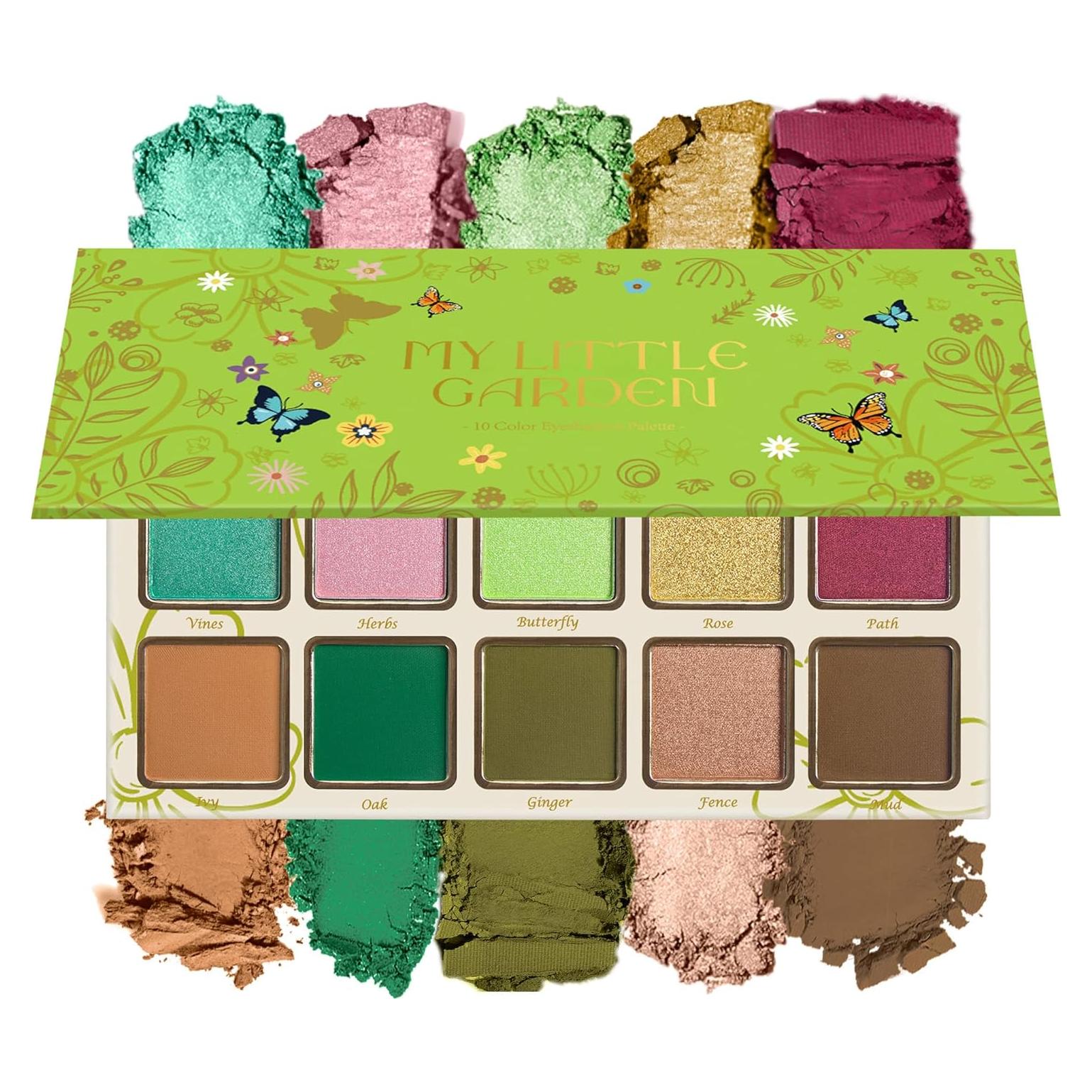 Paleta de Sombra de Ojos Verde MAKI YIKA 10 Tonos Alta Pigmentación