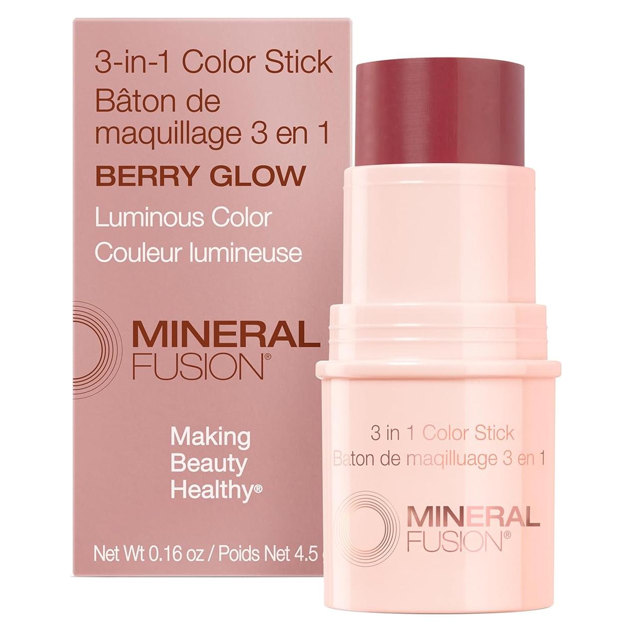 Barra de Color 3-en-1 Mineral Fusion - Maquillaje Multiusos Brillo de Baya