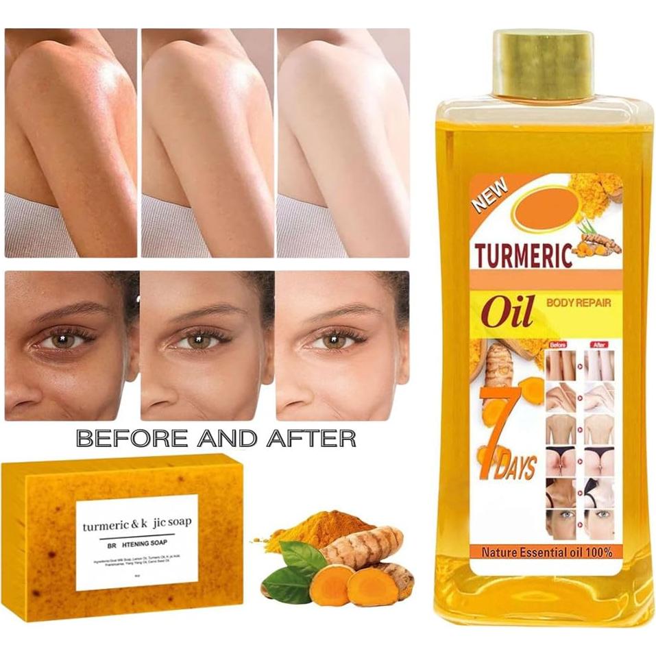 Set de Aceite y Jabón de Cúrcuma Orgánico 200ml - Hidratación y Antienvejecimiento