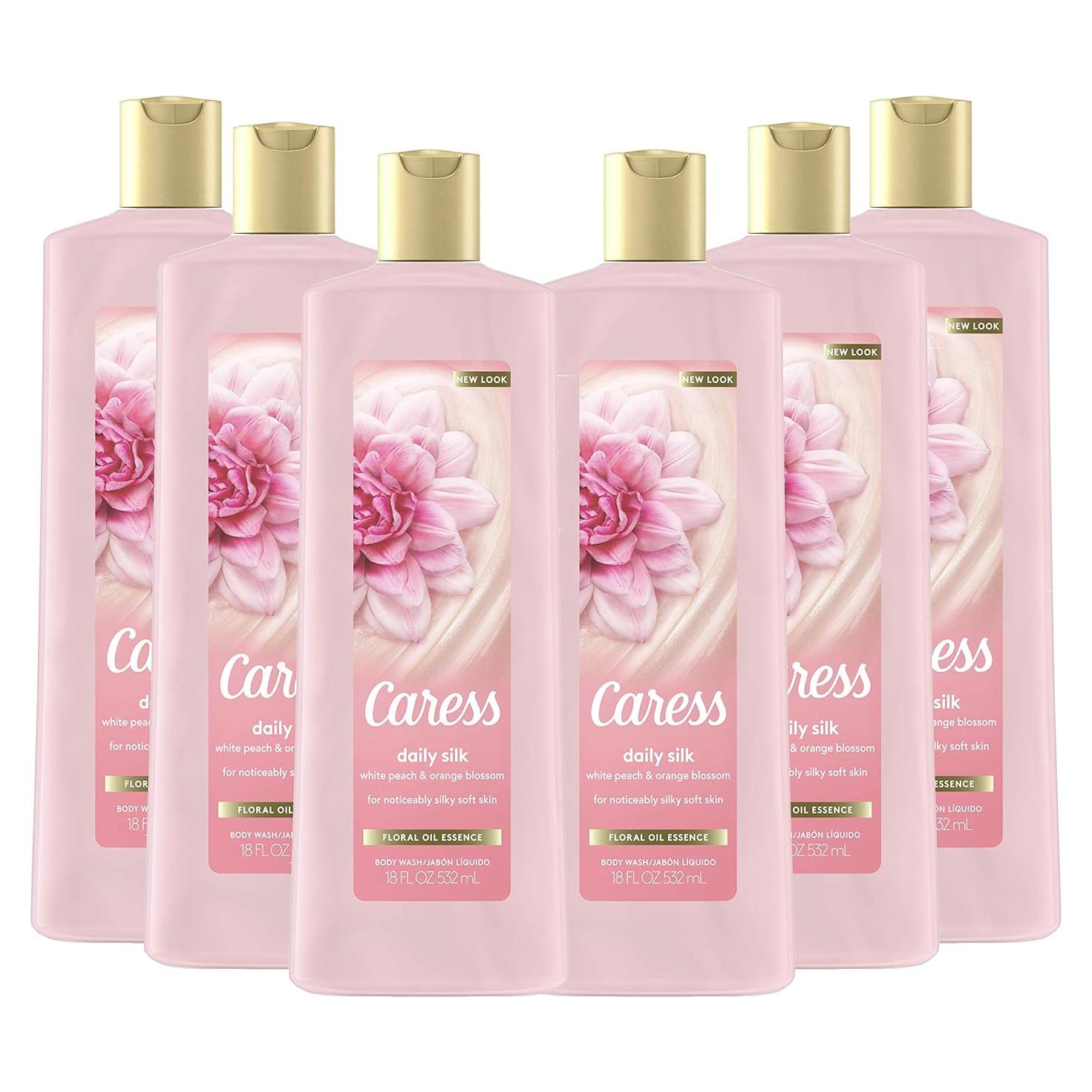 Jabón Corporal Hidratante Caress Daily Silk 532 ml - Paquete de 6