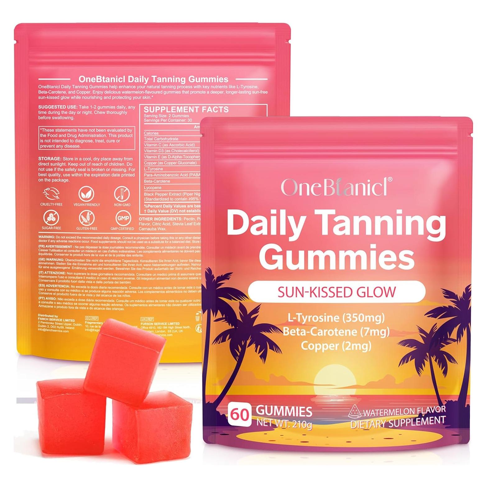 Gomitas Bronceadoras Veganas IWKDIJ con Licopeno y Beta Caroteno - 60 Unidades