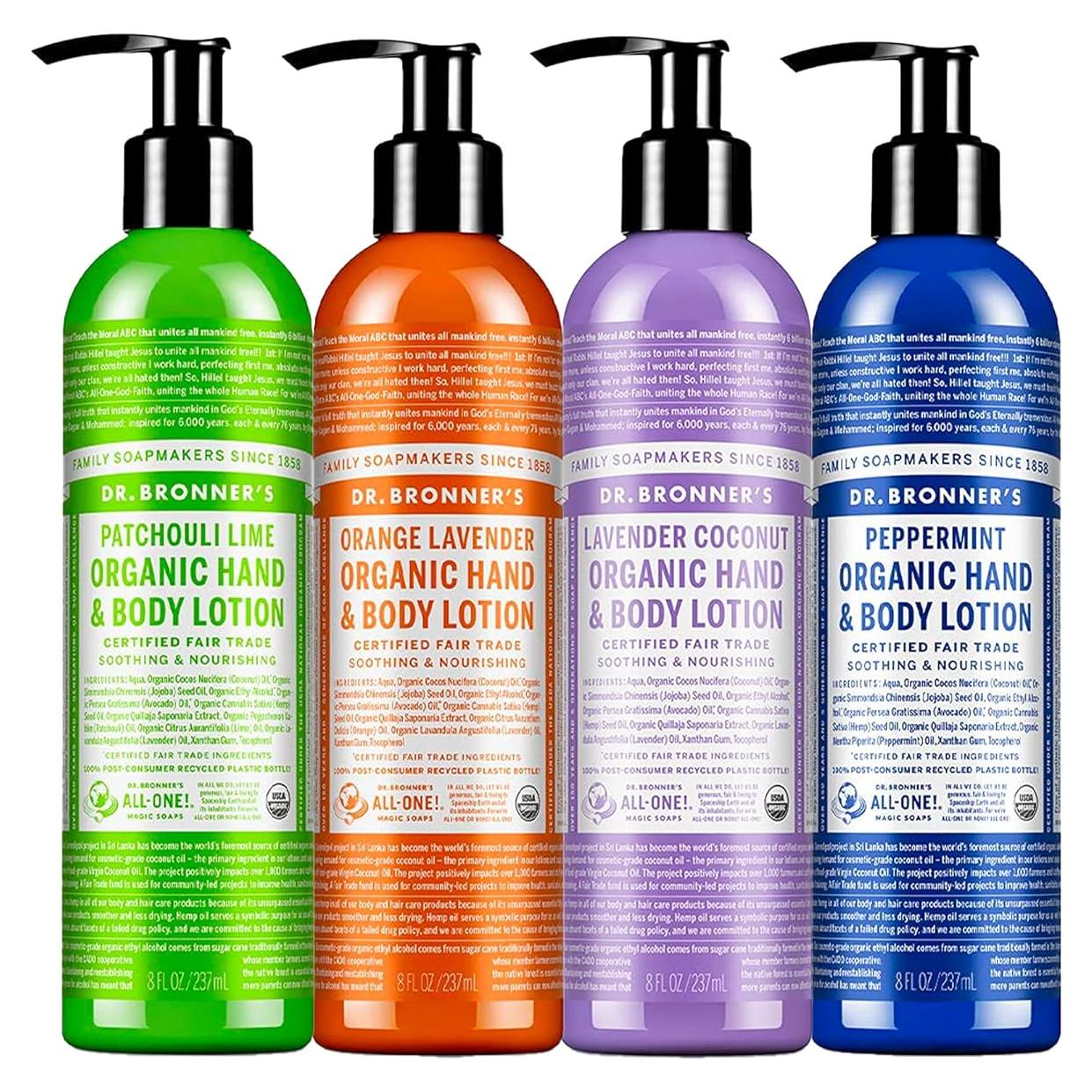 Loción Orgánica Dr. Bronner's 4 Variedades 236 ml Hidratante