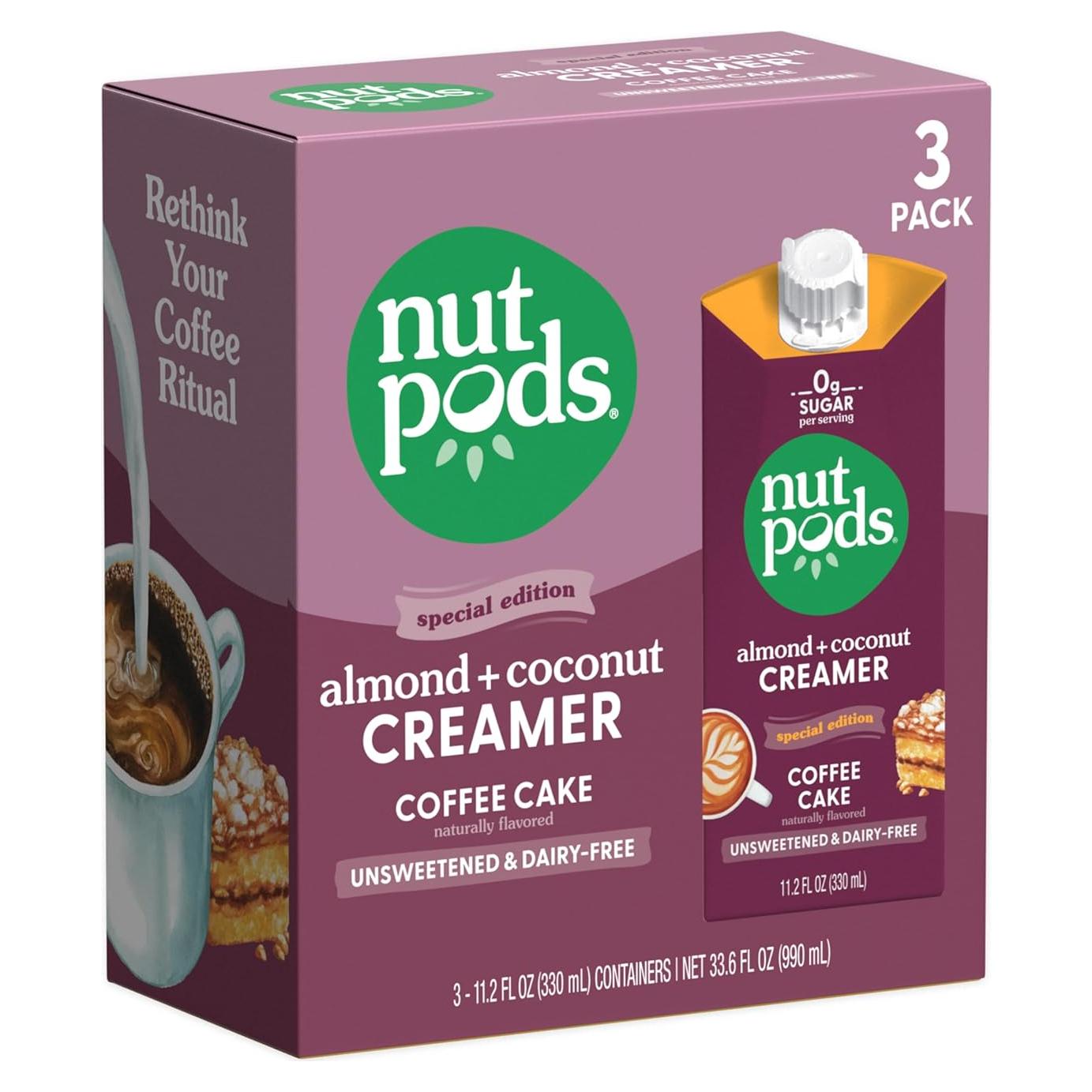 Crema de Café Sin Azúcar nutpods 3x11.2oz Vegana Keto