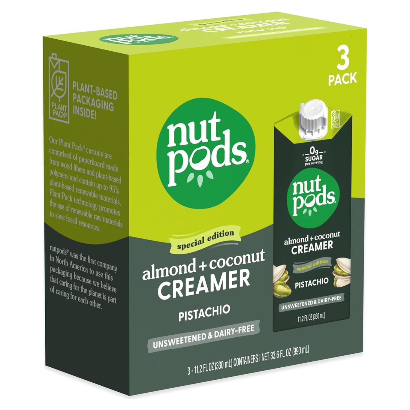 Crema de Pistacho Sin Azúcar nutpods 993.5 ml Vegana Keto