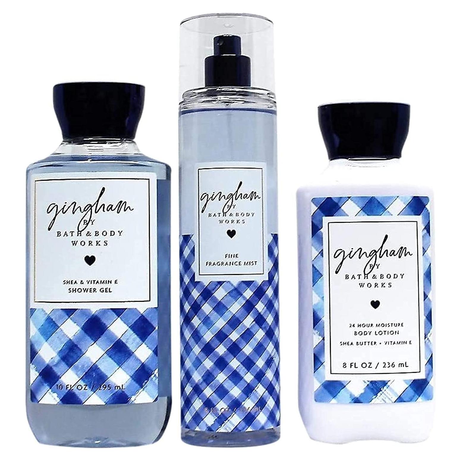 Conjunto de Regalo Gingham - Gel de Ducha, Bruma y Loción 236ml