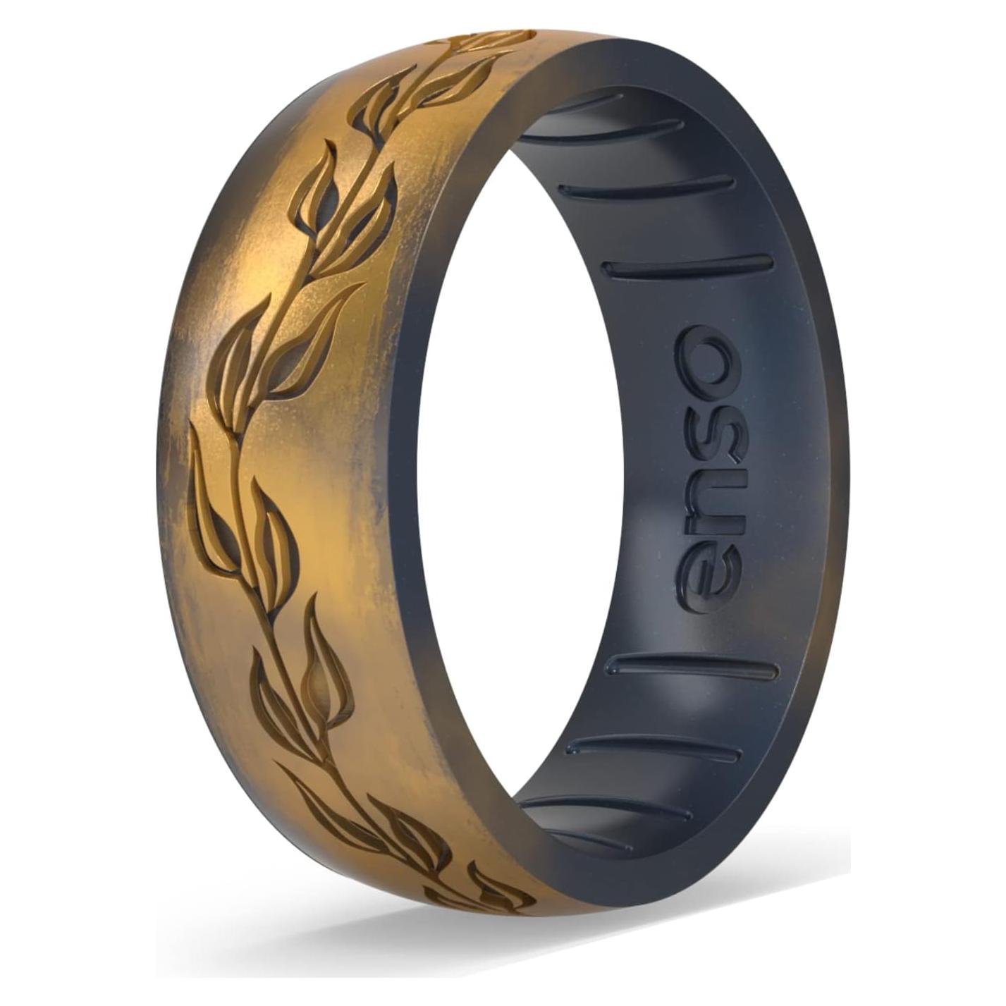 Anillo de Silicona Enso Rings - El Señor de los Anillos -  Hoja de la Comarca - Talla 9