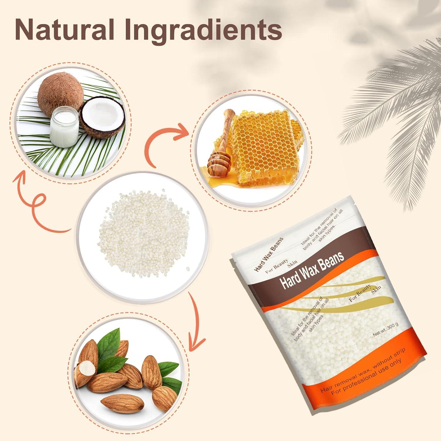 Perlas de Cera Dura Yovanpur Coco 300g para Depilación Indolora