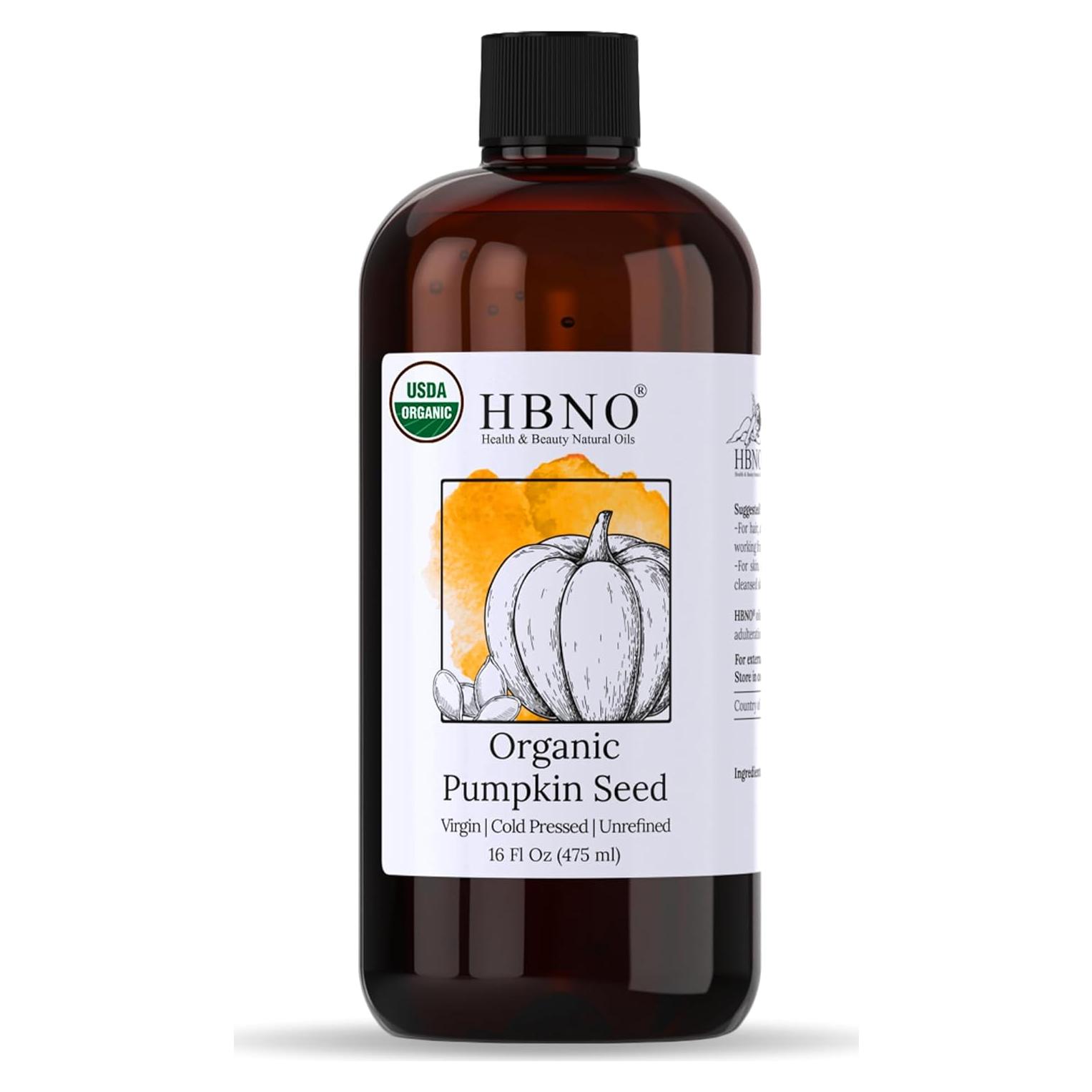 Aceite de Semilla de Calabaza Orgánico HBNO 475ml - Ideal para Cuidado de la Piel