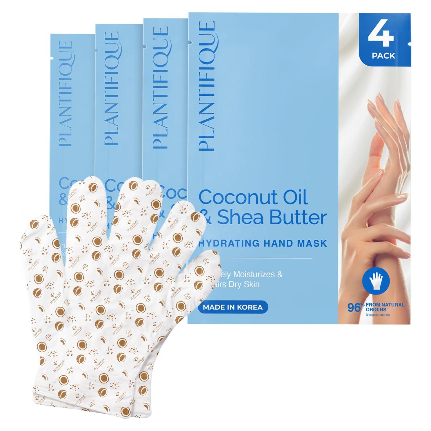 Mascarilla Hidratante para Manos PLANTIFIQUE - 4 Pares con Ácido Hialurónico y Karité
