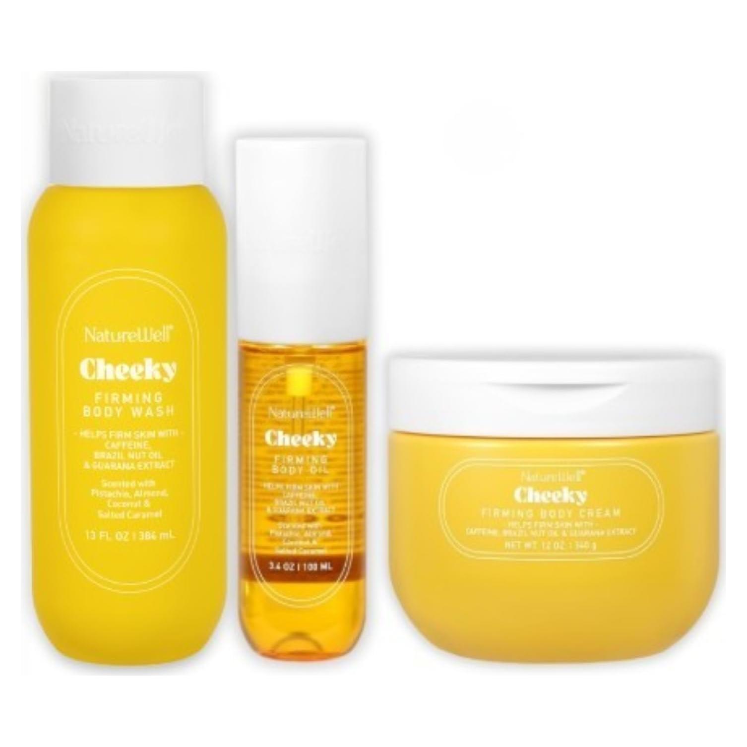Paquete Cheeky NatureWell: Gel de Ducha 368ml, Aceite 100ml, Crema 340ml