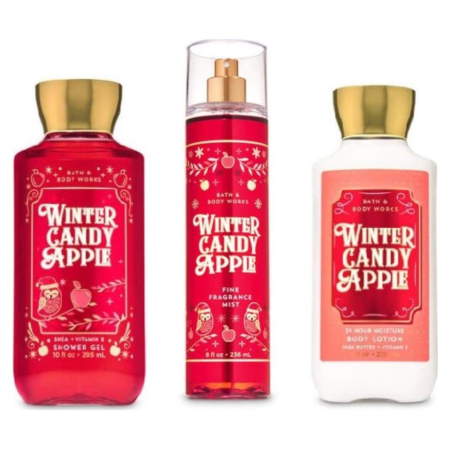 Set de Cuidado Personal Baño y Cuerpo Trabajos - Manzana de Caramelo - Gel de Ducha, Bruma y Loción