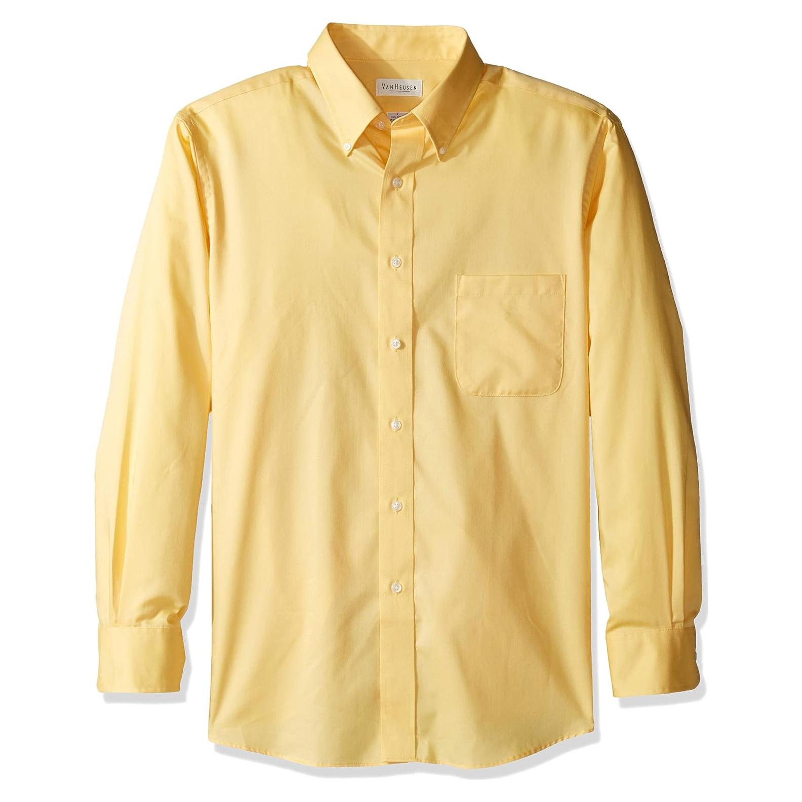 Camisa de vestir manga larga Van Heusen twill crema